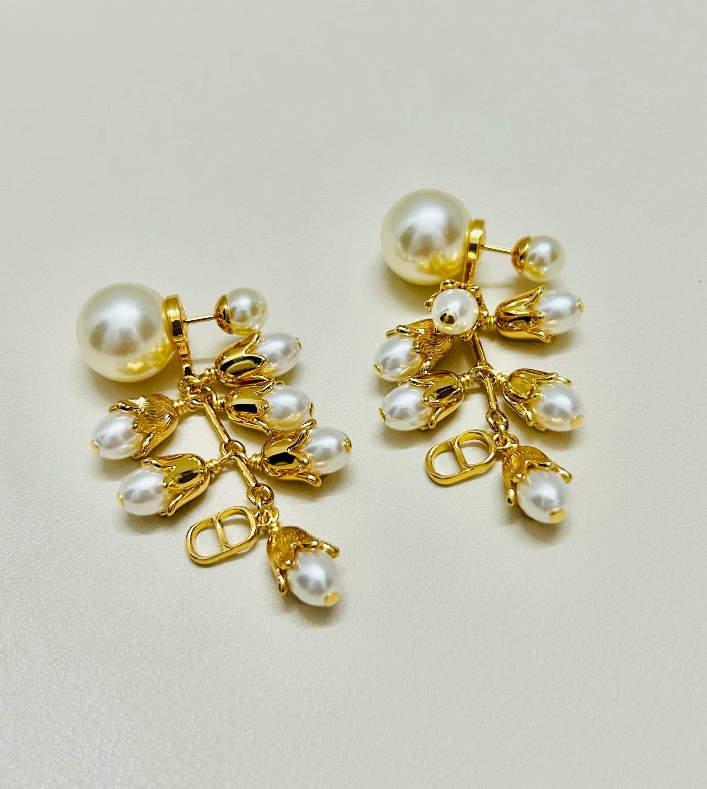 Vintage Authentic Gold-Tone Turn-Lock Earrings