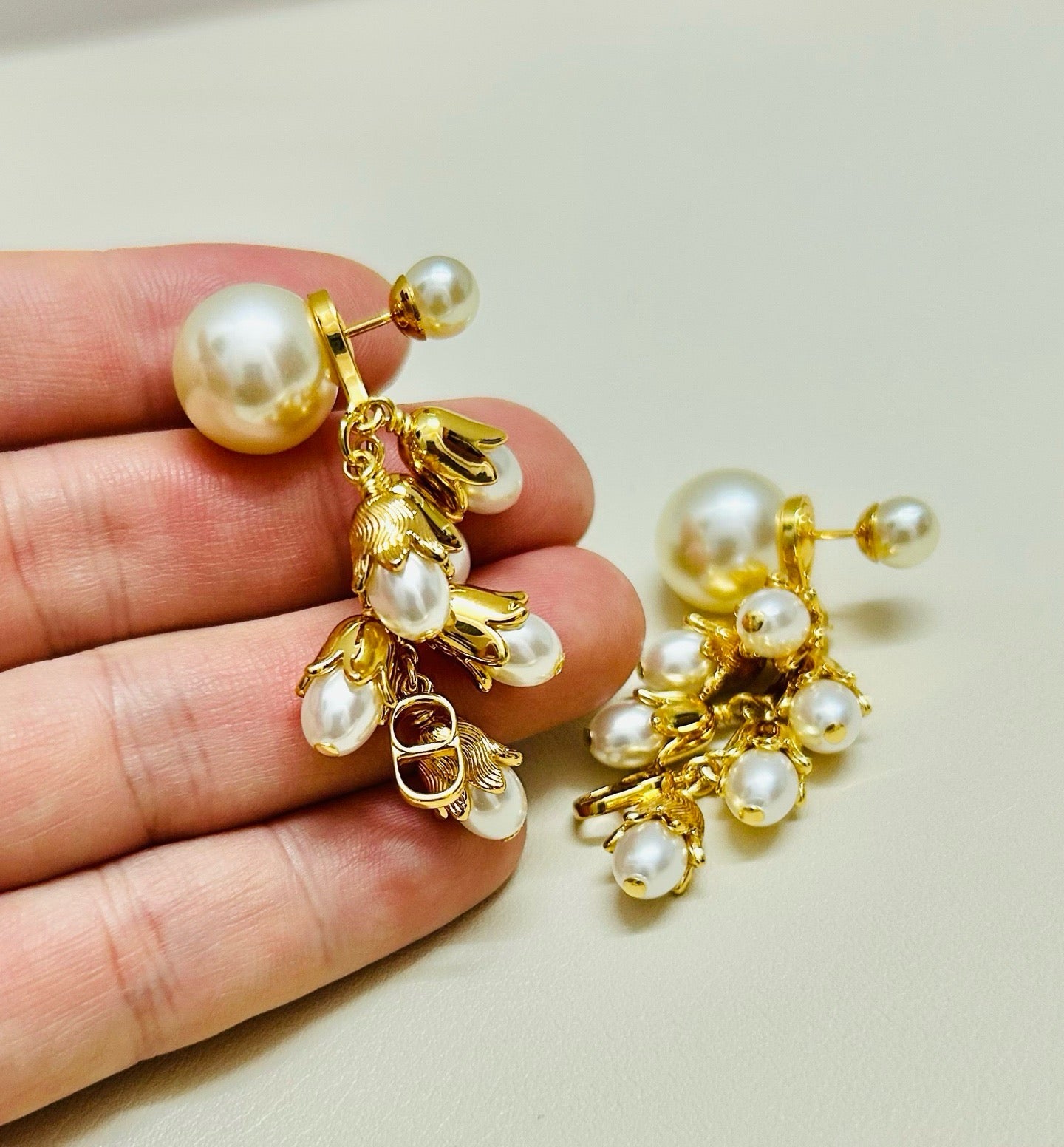 Vintage Authentic Gold-Tone Turn-Lock Earrings
