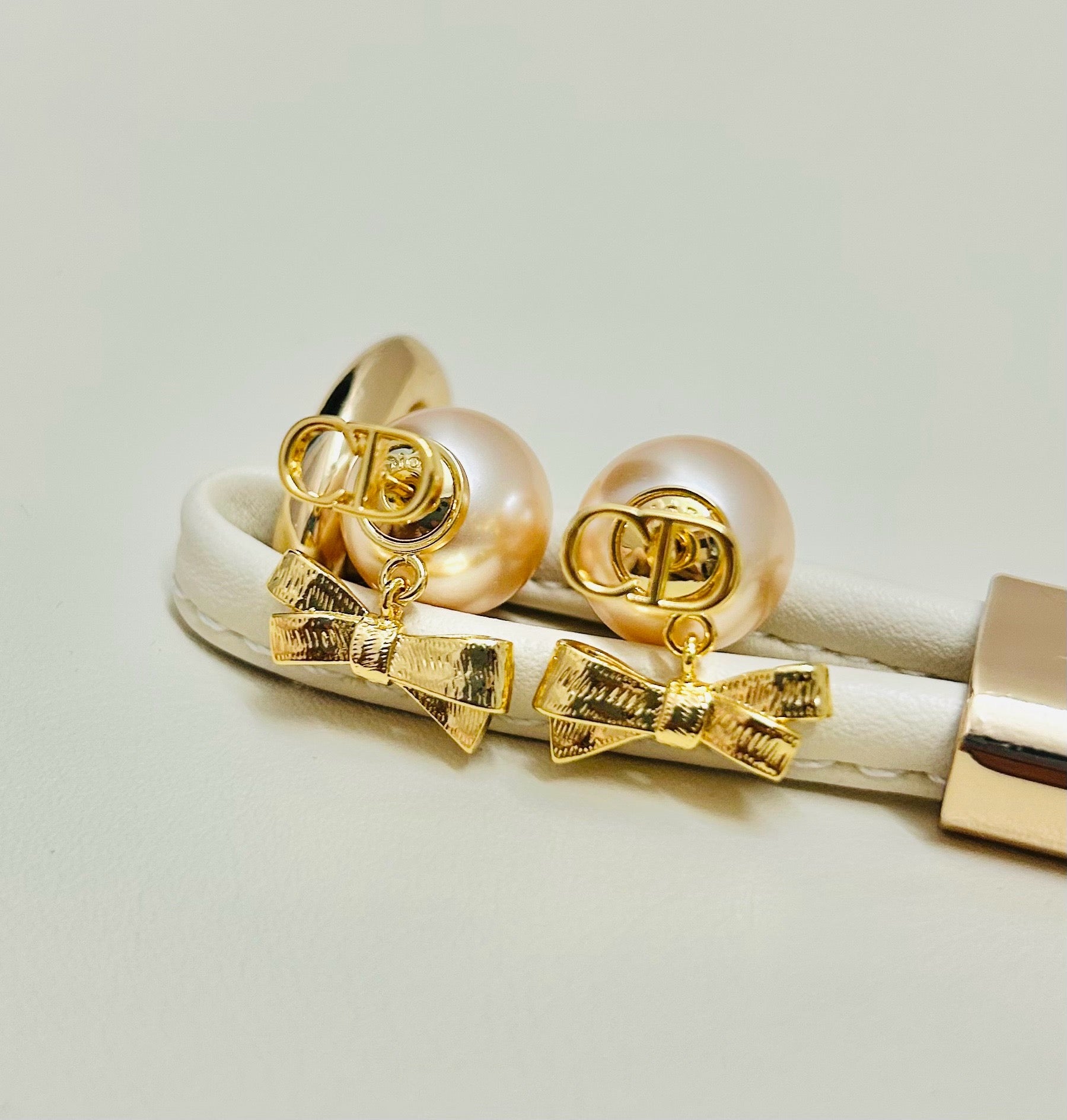 Vintage Authentic Gold-Tone Turn-Lock Earrings