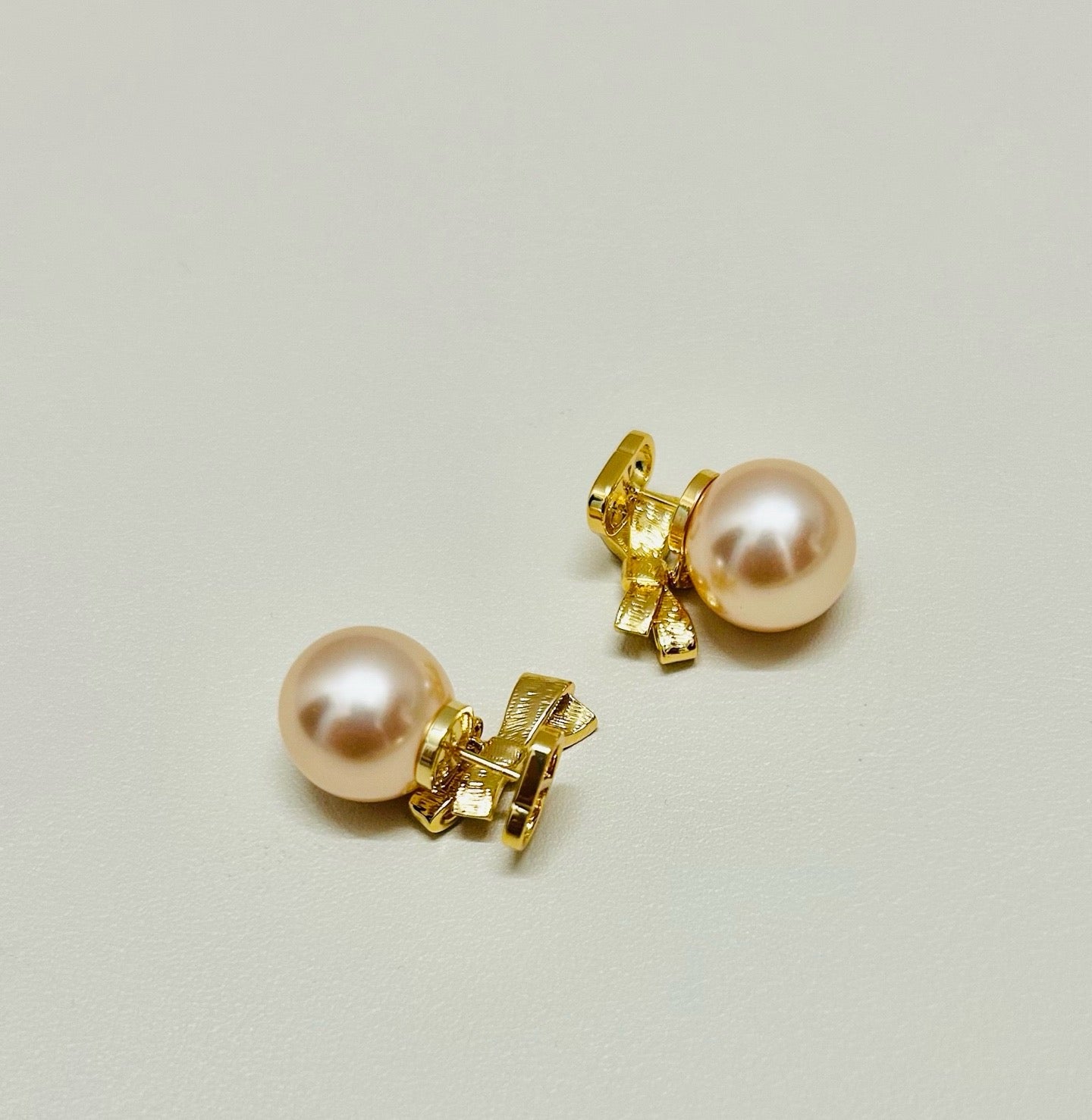 Vintage Authentic Gold-Tone Turn-Lock Earrings