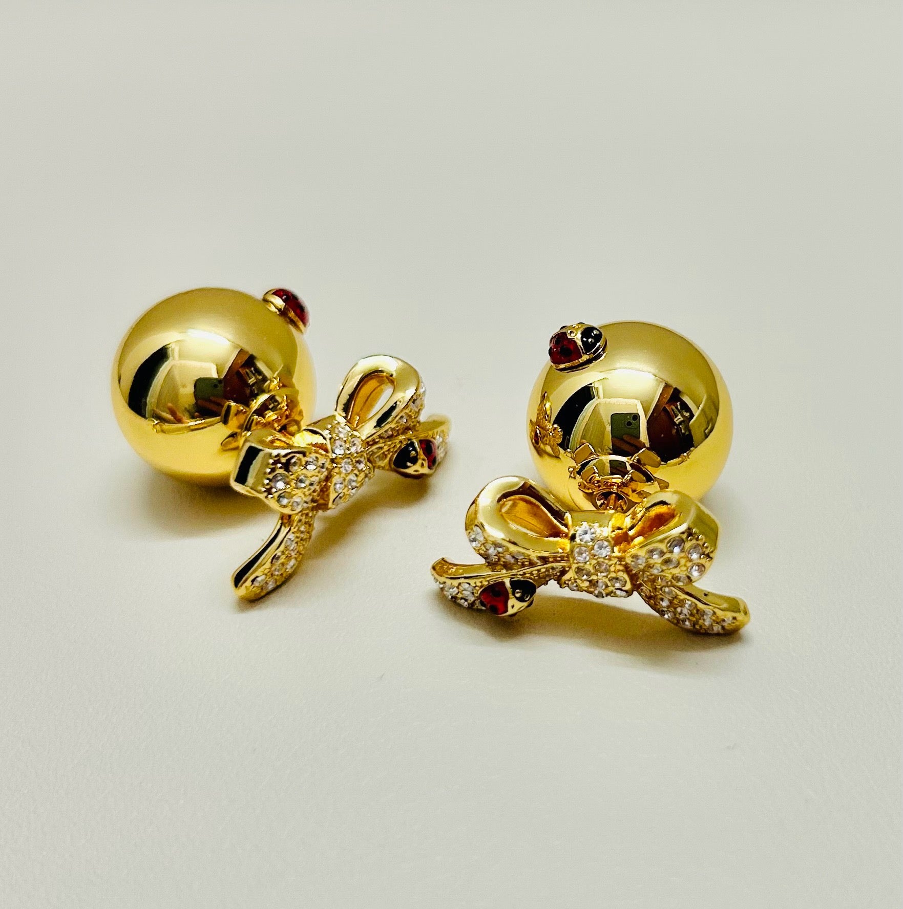 Vintage Authentic Gold-Tone Turn-Lock Earrings