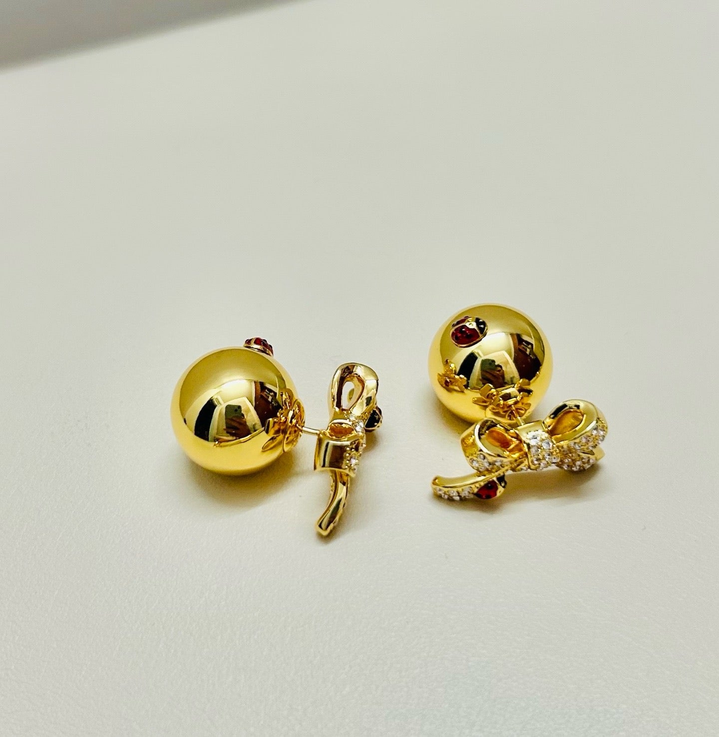 Vintage Authentic Gold-Tone Turn-Lock Earrings
