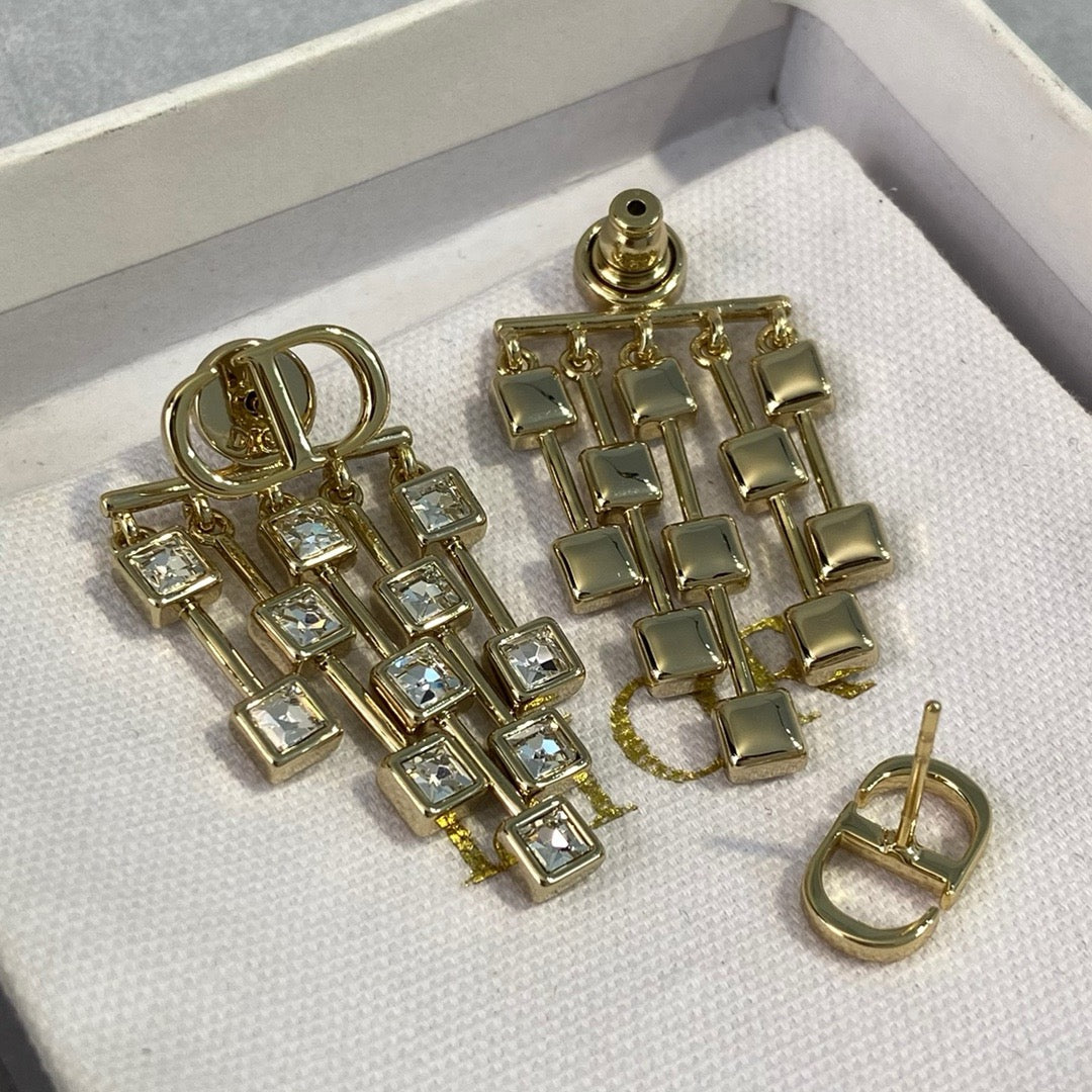 Vintage Authentic Gold-Tone Turn-Lock Earrings