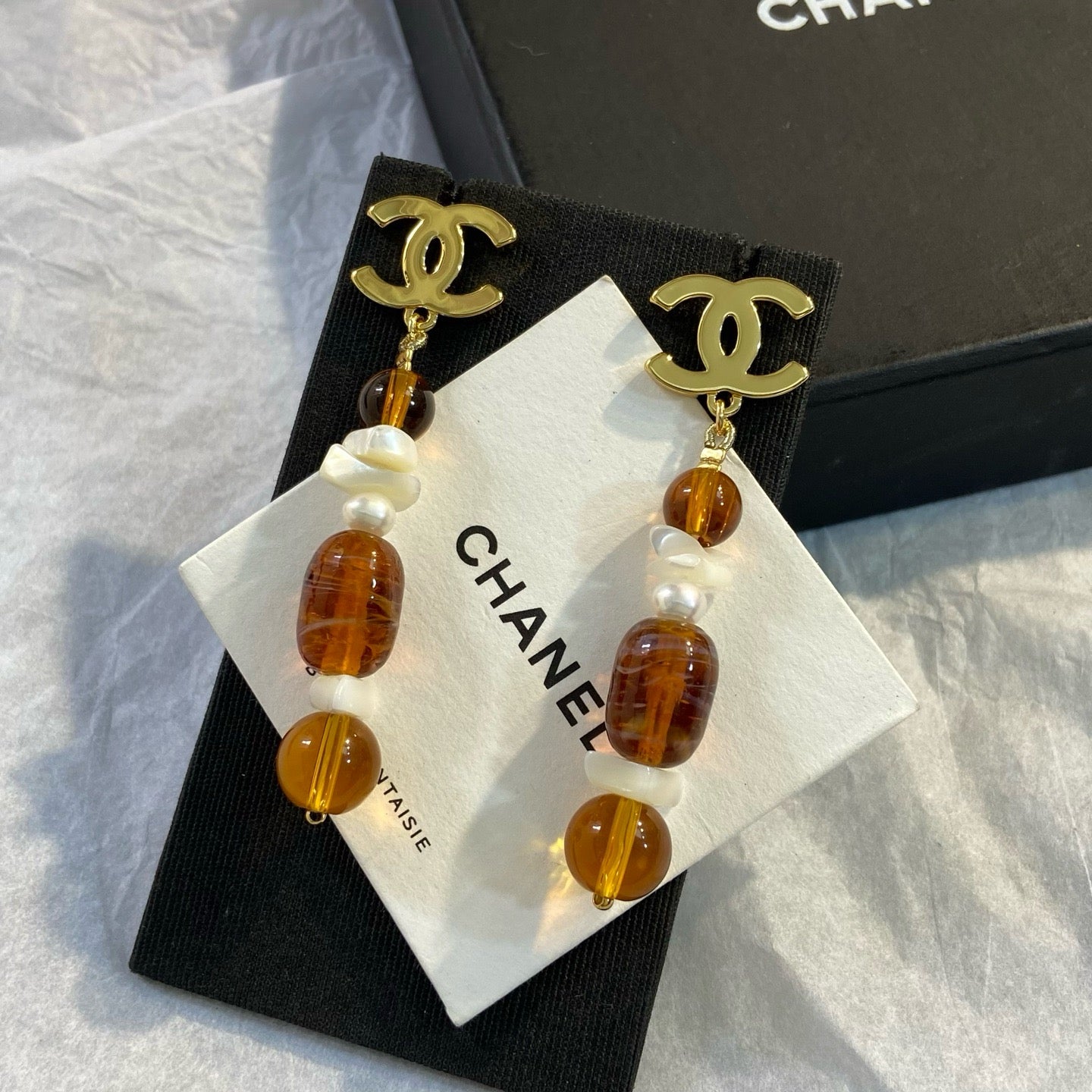 Vintage Authentic Gold-Tone Turn-Lock Earrings