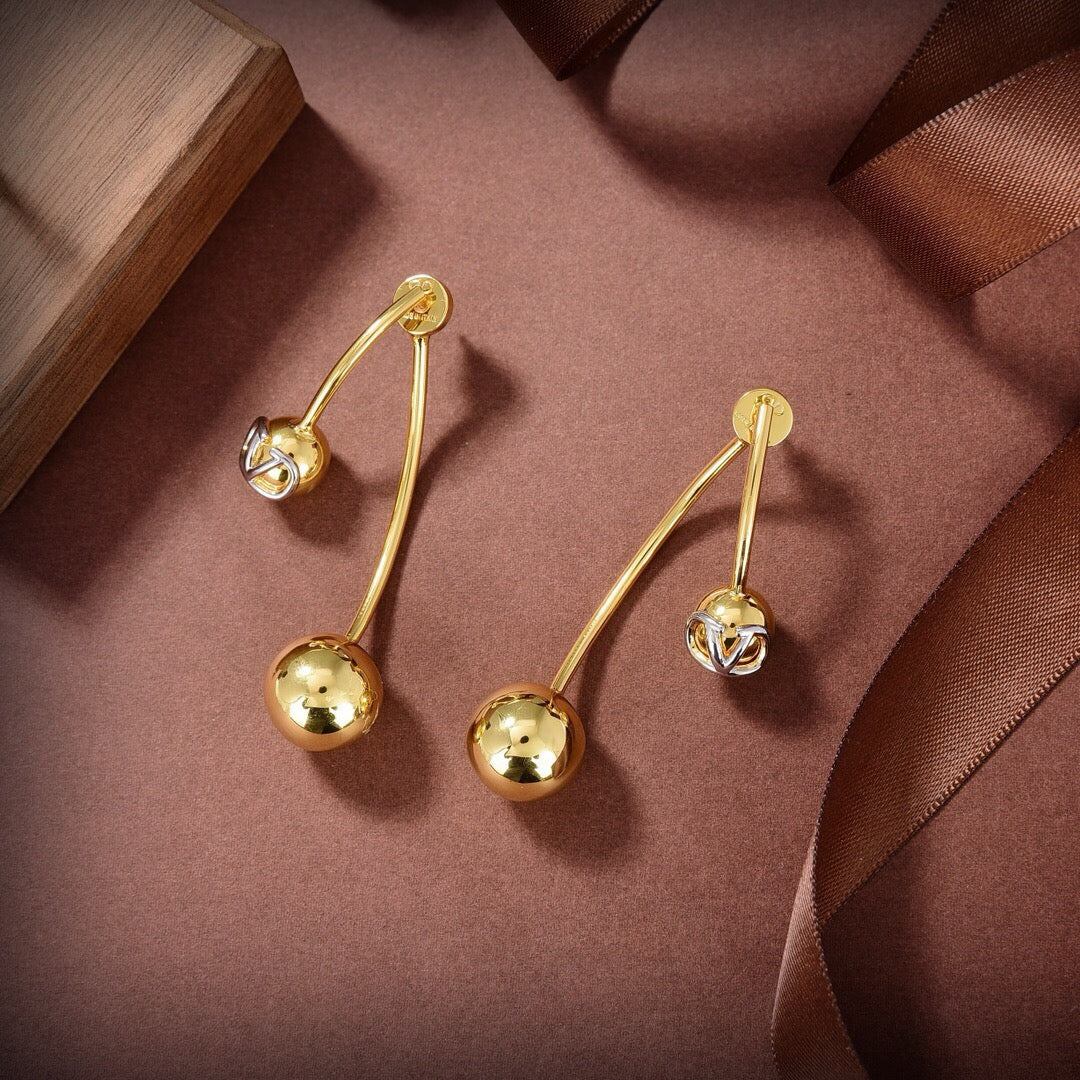 Vintage Authentic Gold-Tone Turn-Lock Earrings