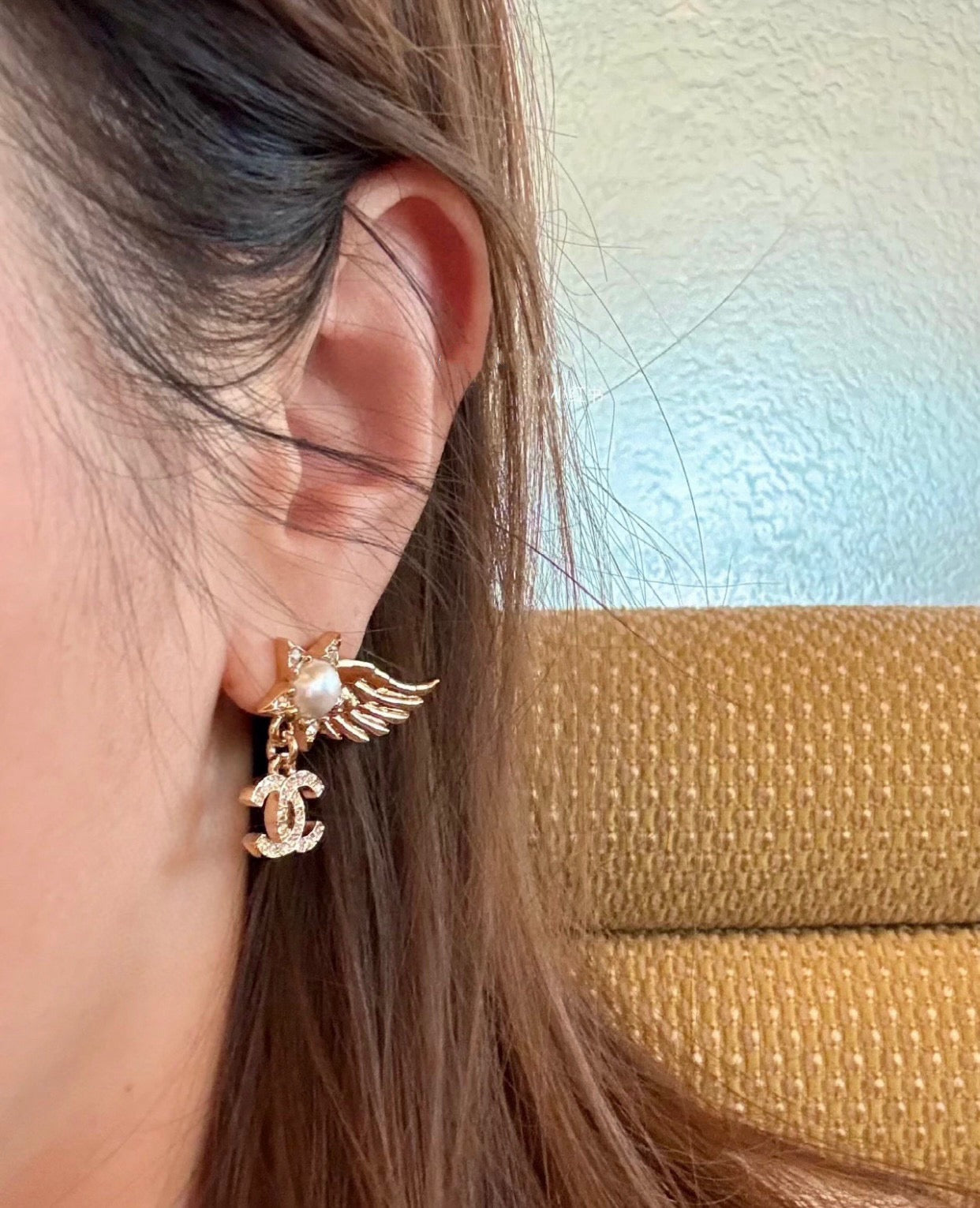 Vintage Authentic Gold-Tone Turn-Lock Earrings