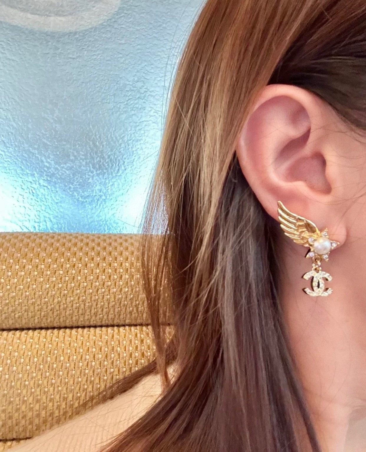 Vintage Authentic Gold-Tone Turn-Lock Earrings