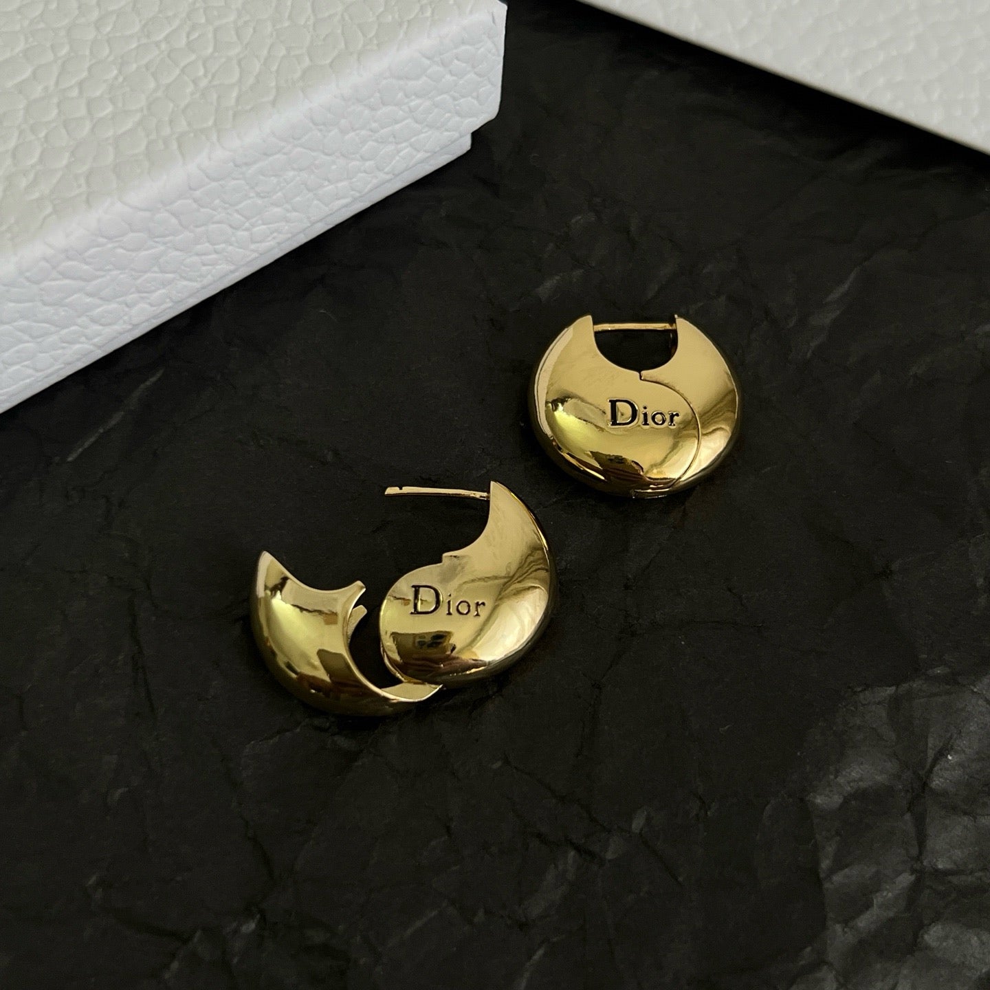 Vintage Authentic Gold-Tone Turn-Lock Earrings