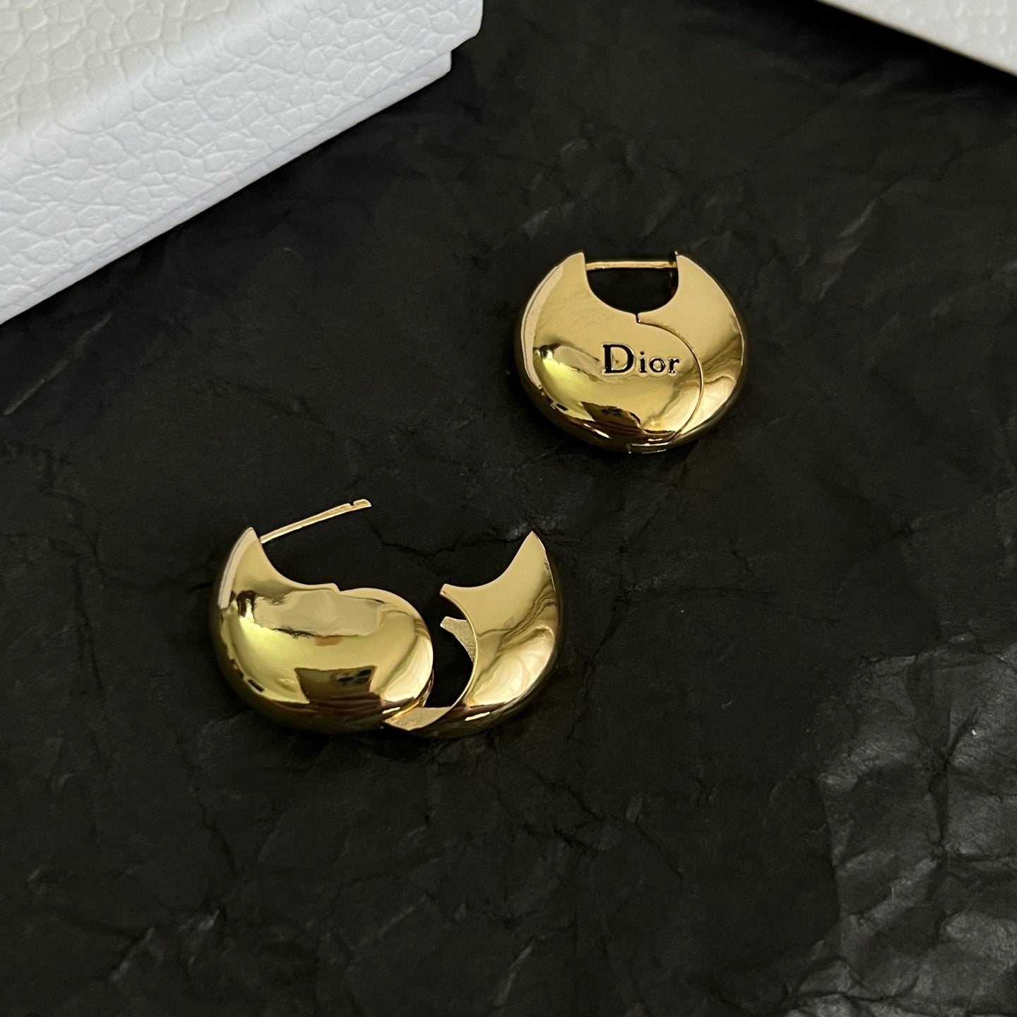 Vintage Authentic Gold-Tone Turn-Lock Earrings