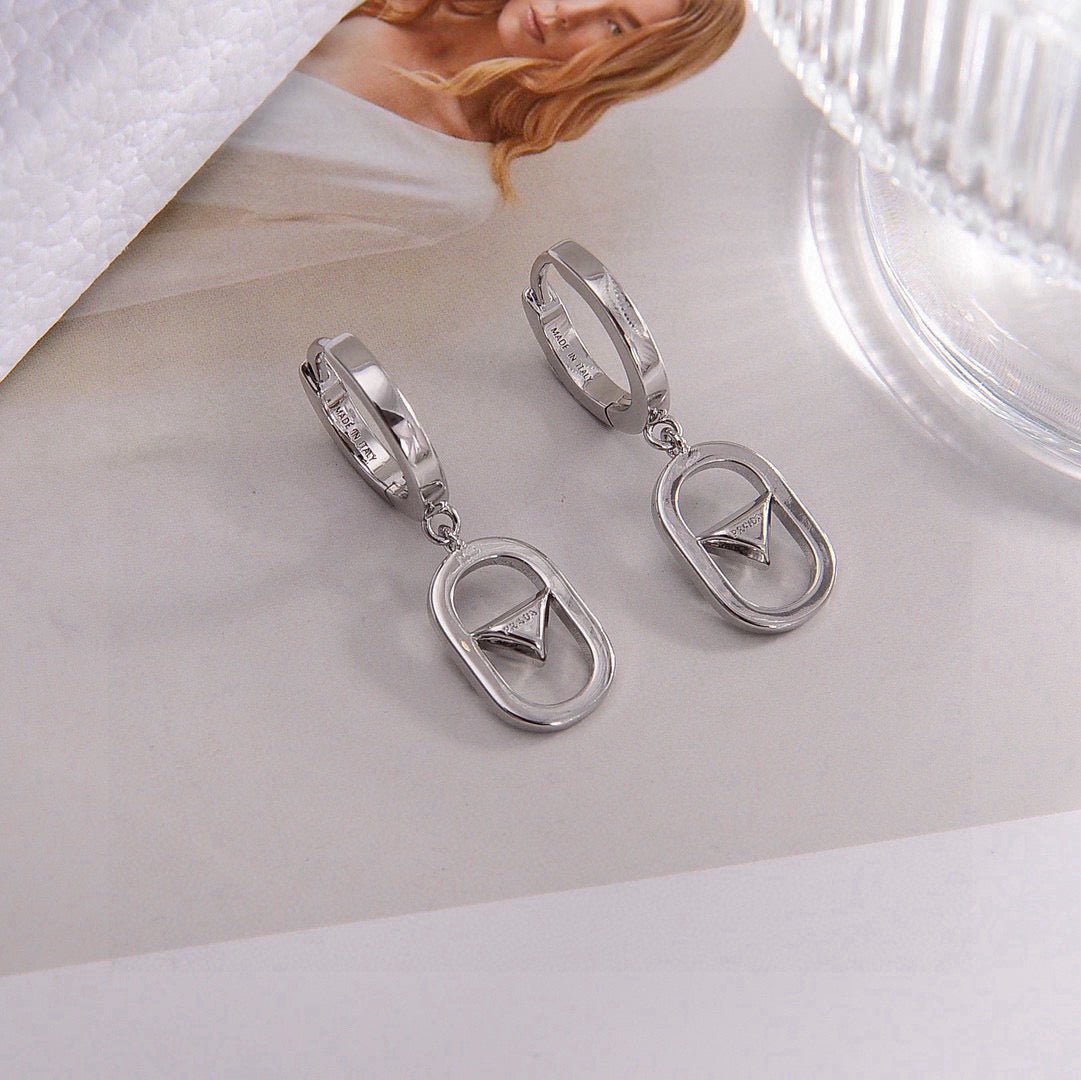 Vintage Authentic Gold-Tone Turn-Lock Earrings