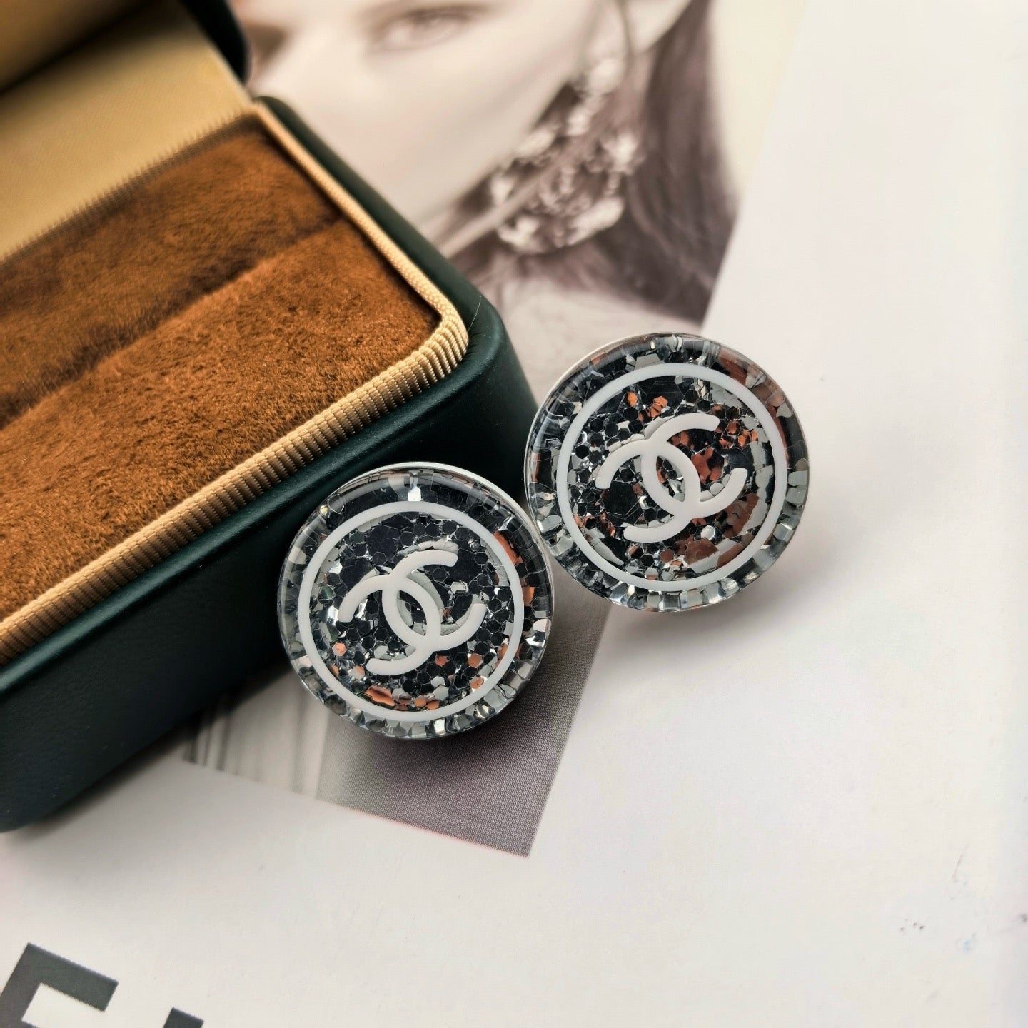 Vintage Authentic Gold-Tone Turn-Lock Earrings