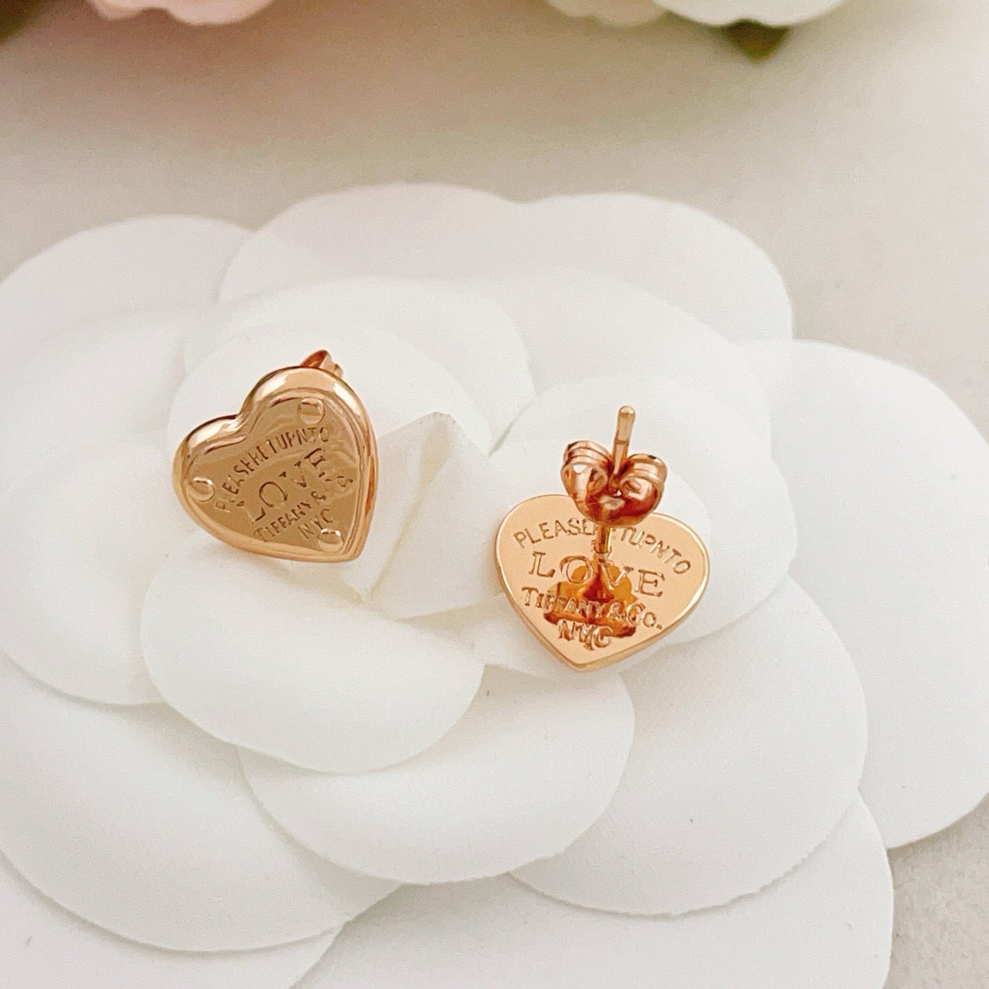 Vintage Authentic Gold-Tone Turn-Lock Earrings