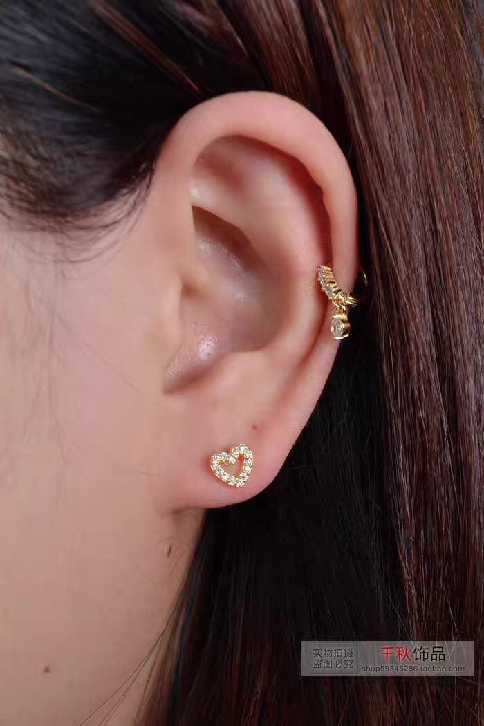 Vintage Authentic Gold-Tone Turn-Lock Earrings