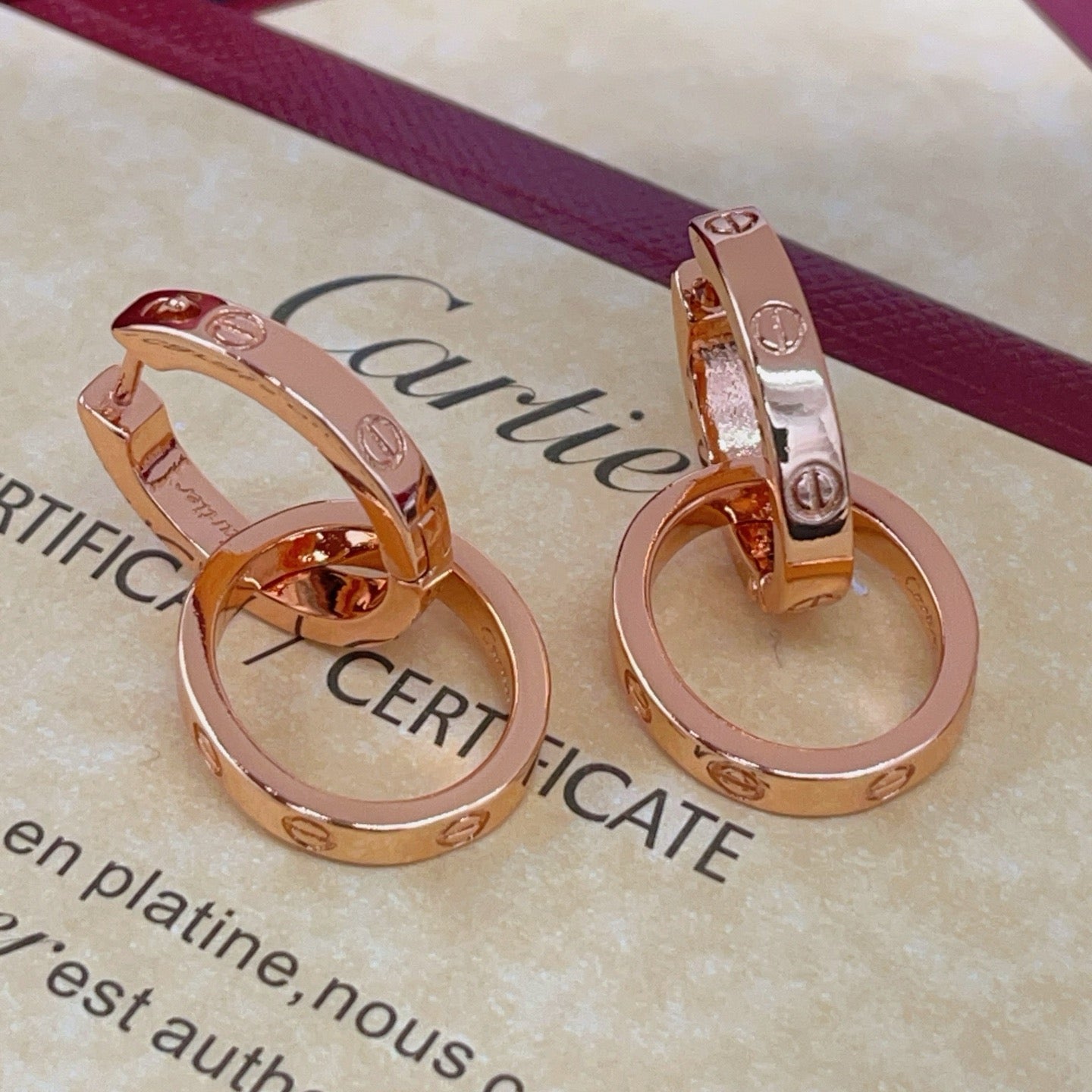 Vintage Authentic Gold-Tone Turn-Lock Earrings