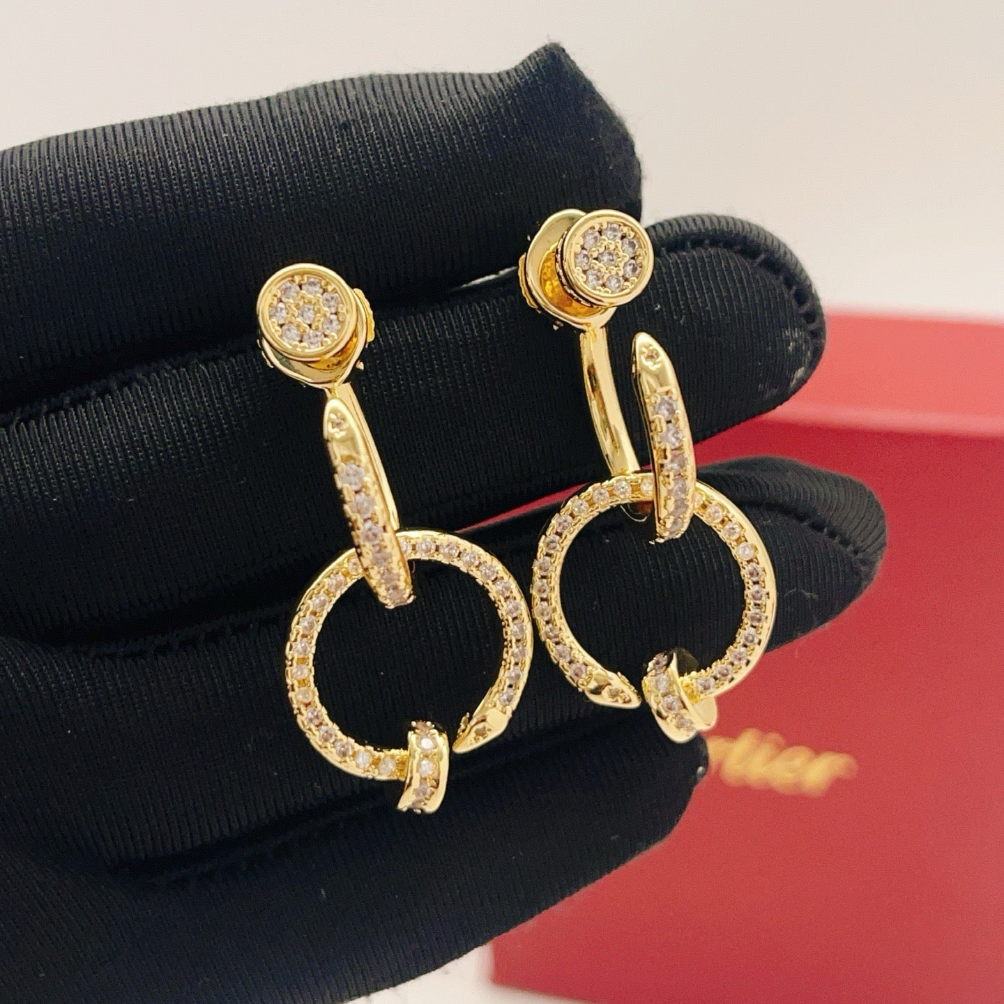 Vintage Authentic Gold-Tone Turn-Lock Earrings