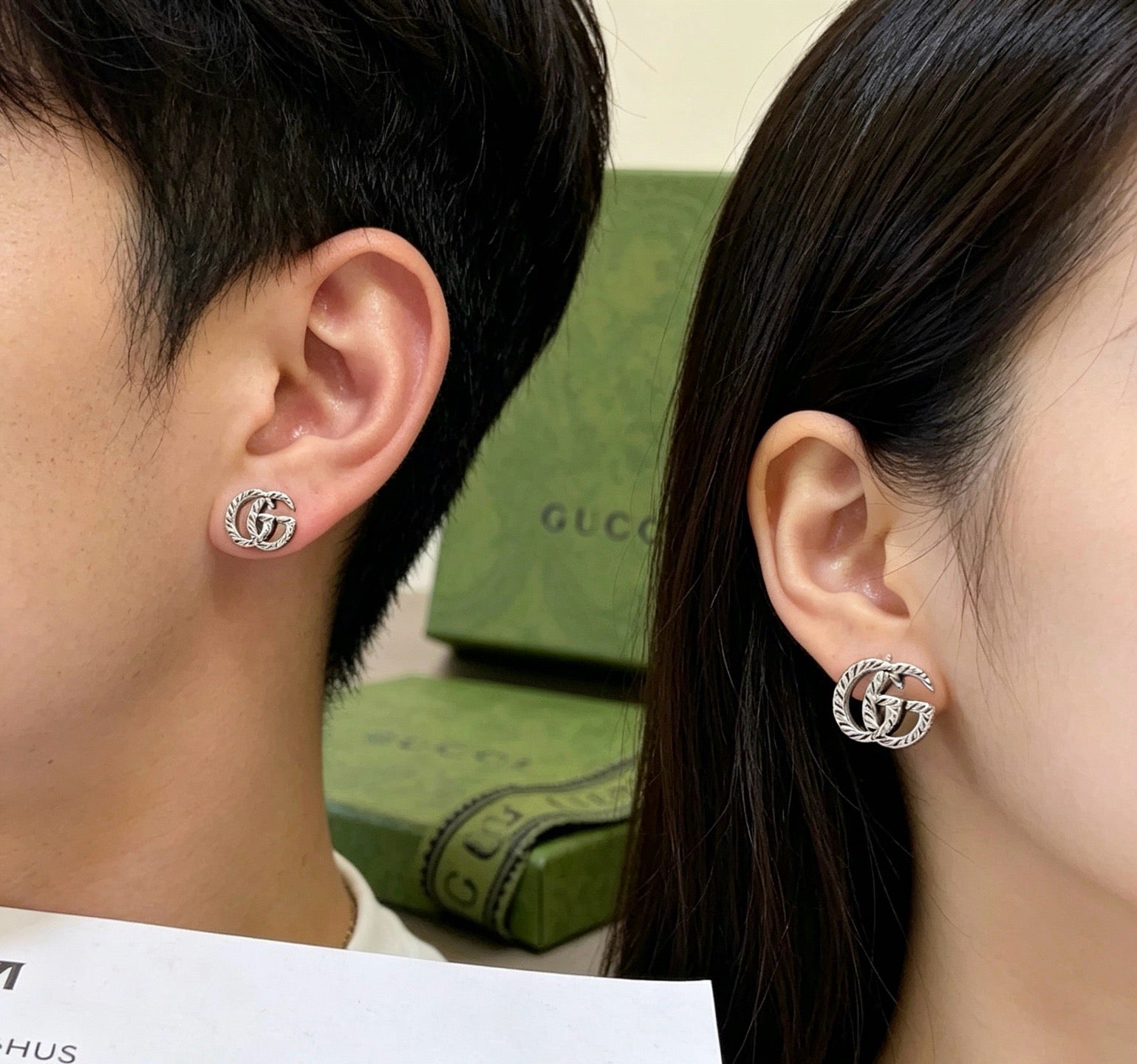 Vintage Authentic Gold-Tone Turn-Lock Earrings