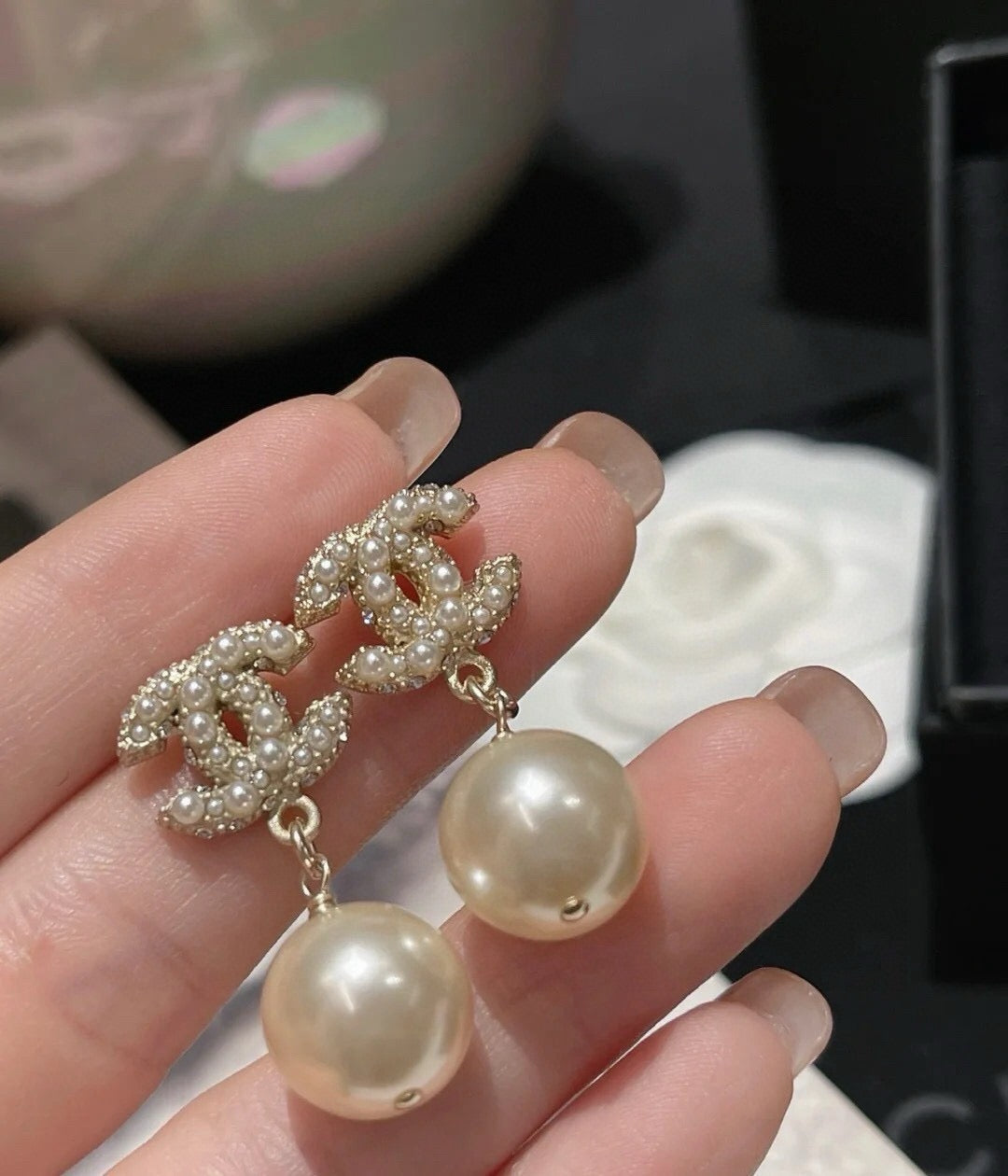 Vintage Authentic Gold-Tone Turn-Lock Earrings