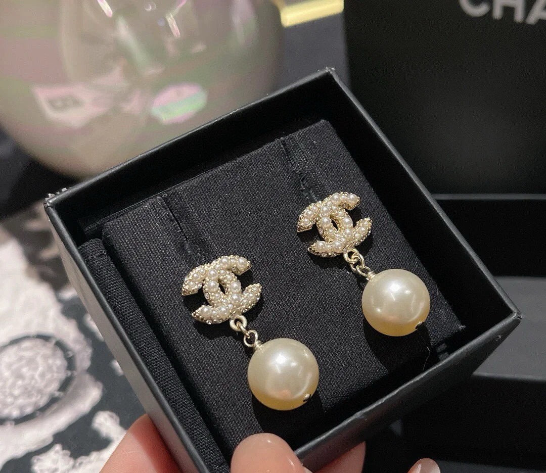 Vintage Authentic Gold-Tone Turn-Lock Earrings