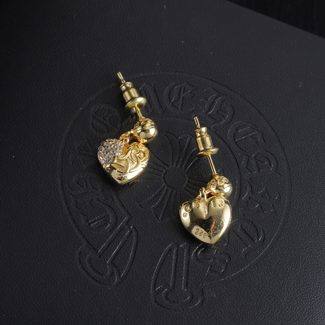 Vintage Authentic Gold-Tone Turn-Lock Earrings