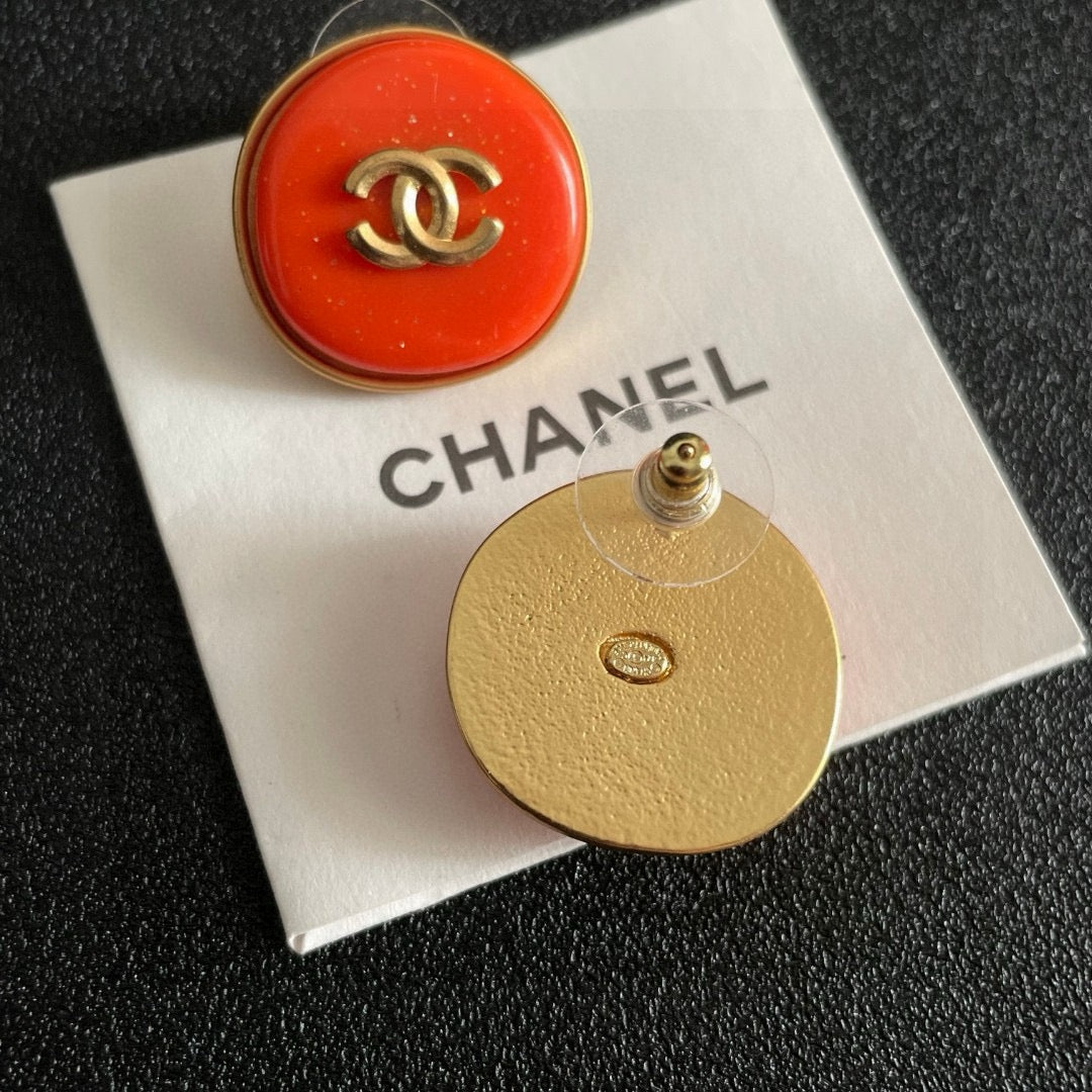 Vintage Authentic Gold-Tone Turn-Lock Earrings