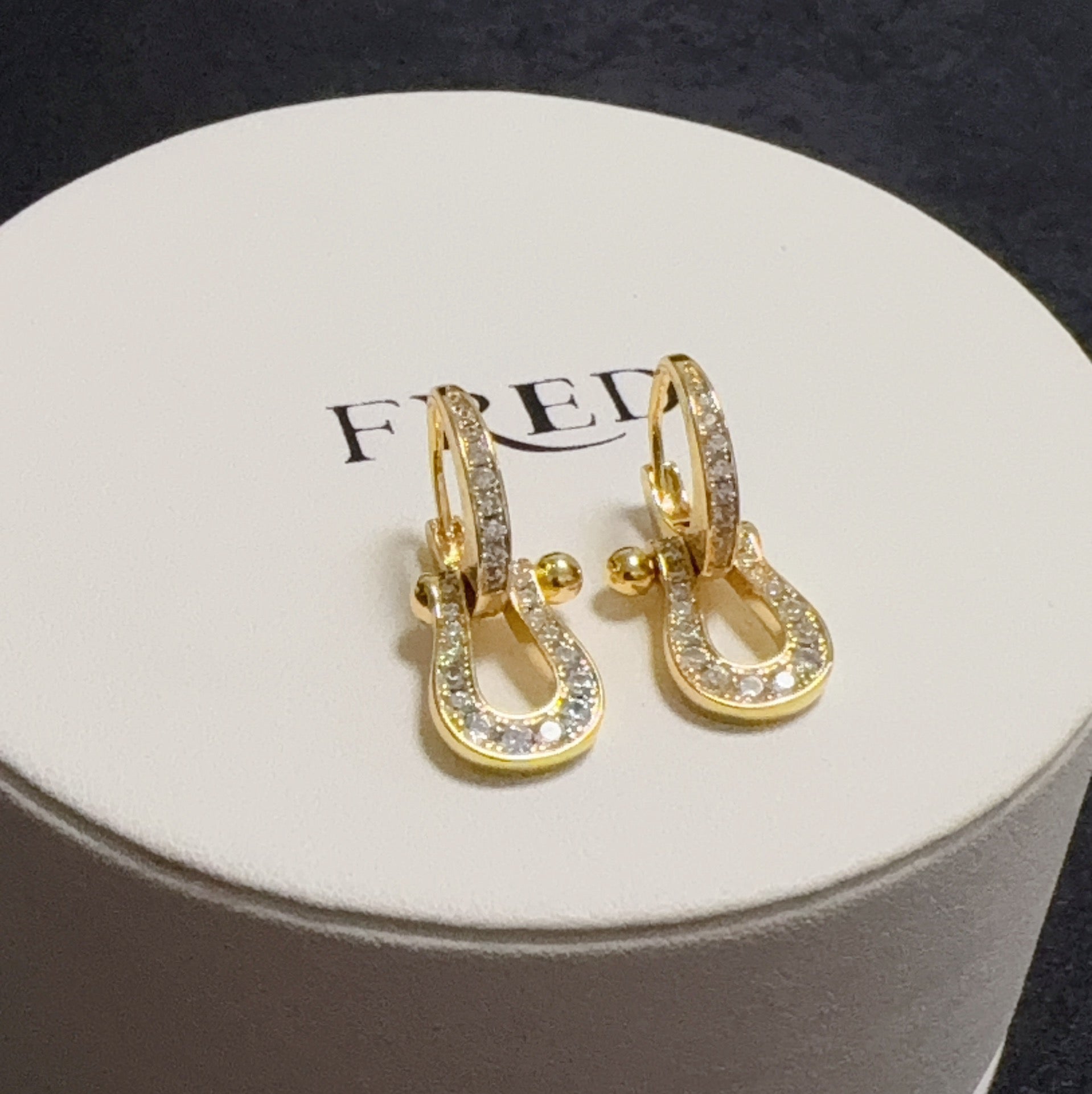 Vintage Authentic Gold-Tone Turn-Lock Earrings