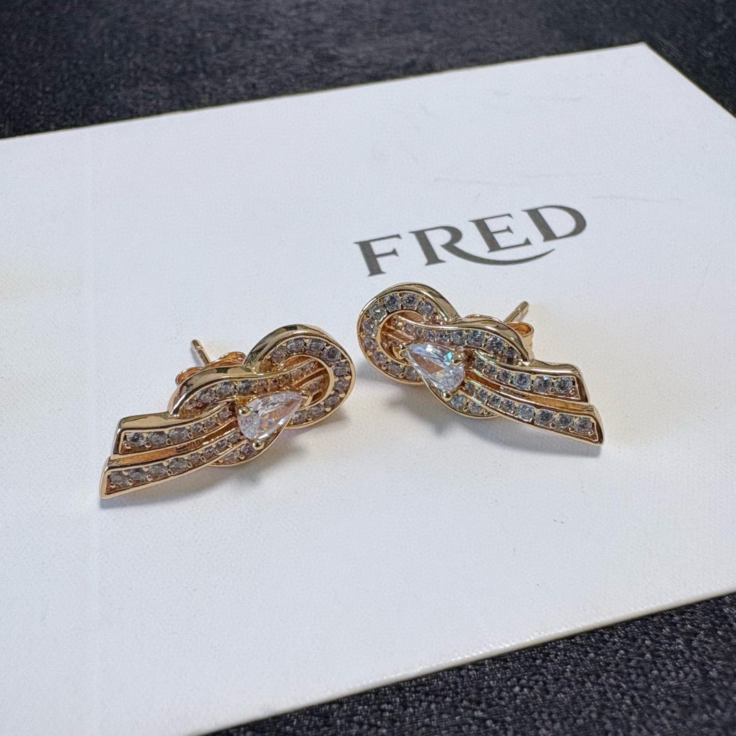 Vintage Authentic Gold-Tone Turn-Lock Earrings