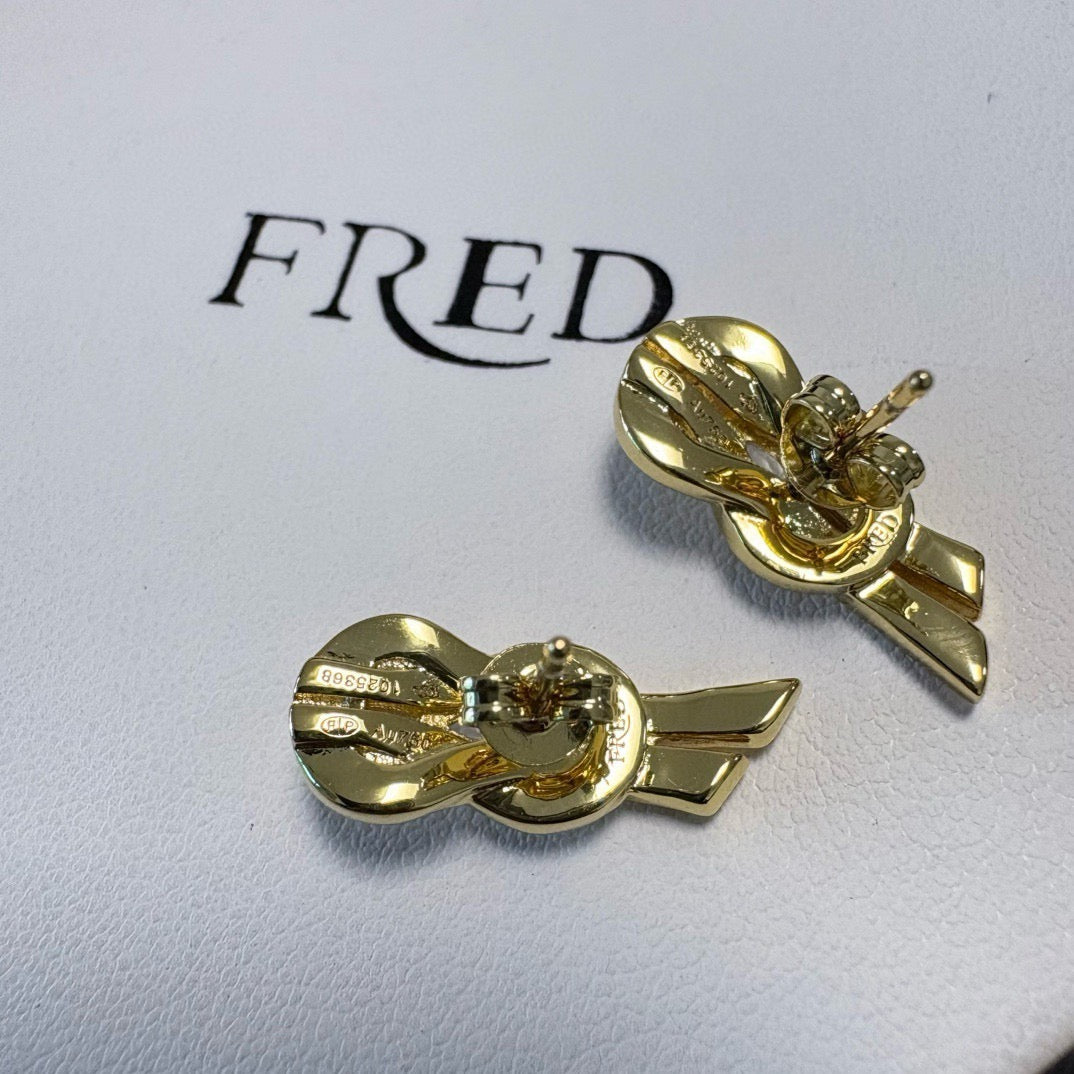Vintage Authentic Gold-Tone Turn-Lock Earrings