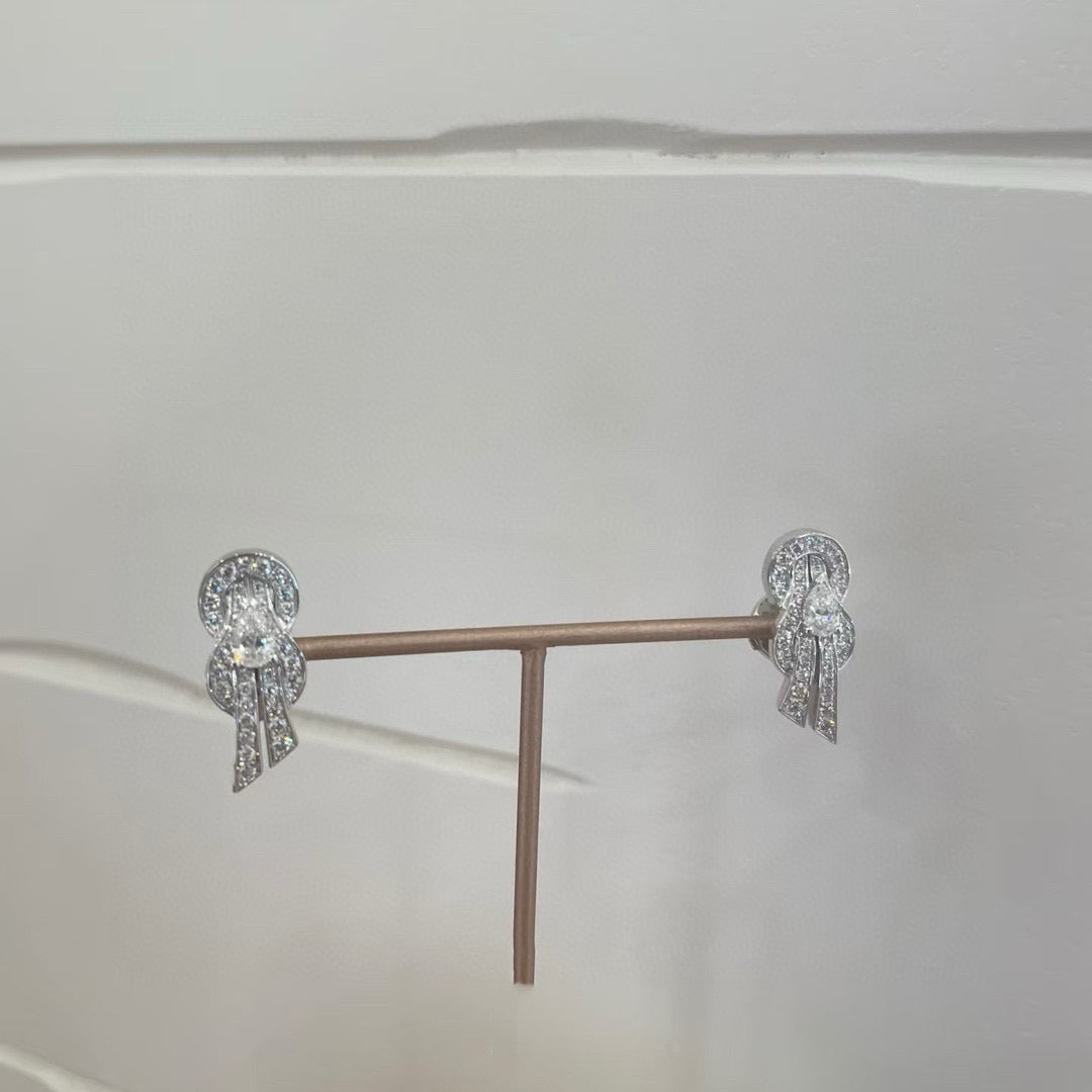 Vintage Authentic Gold-Tone Turn-Lock Earrings