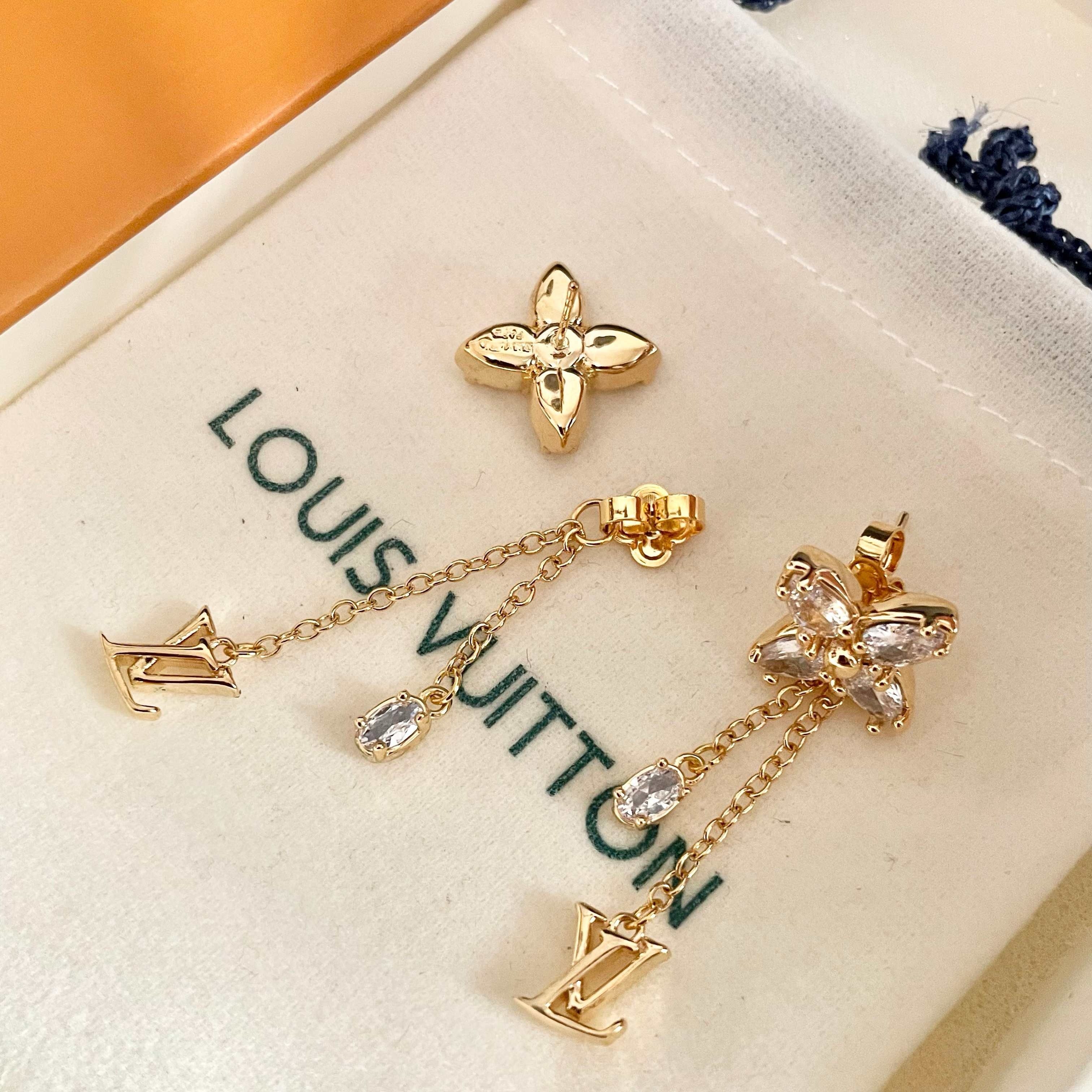 Vintage Authentic Gold-Tone Turn-Lock Earrings