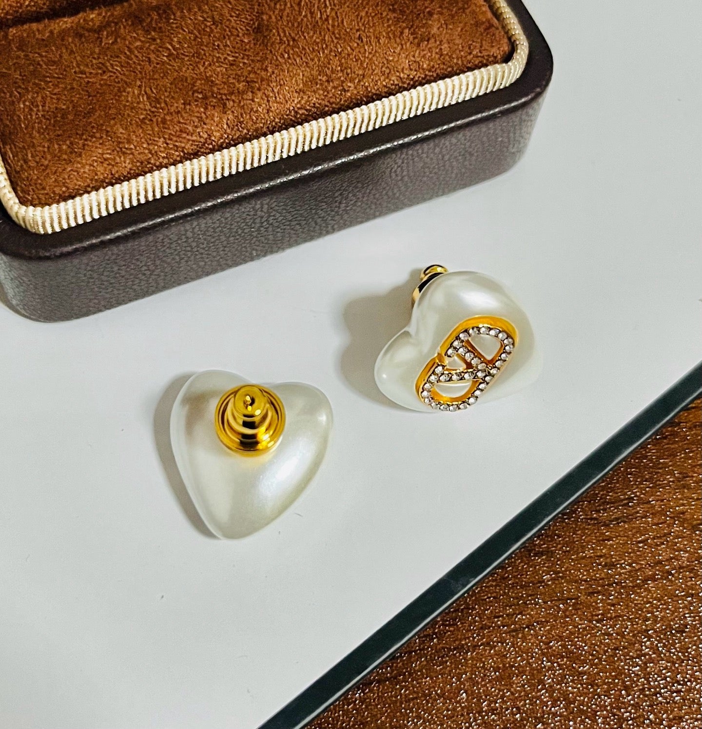 Vintage Authentic Gold-Tone Turn-Lock Earrings