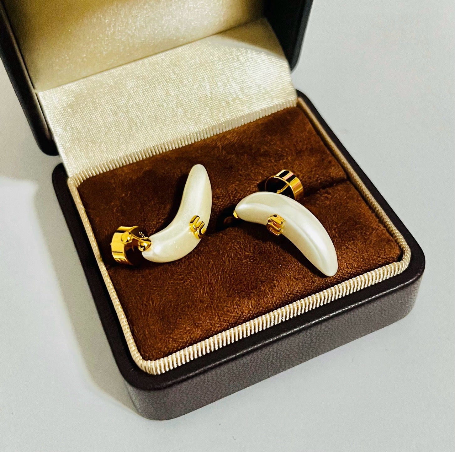 Vintage Authentic Gold-Tone Turn-Lock Earrings