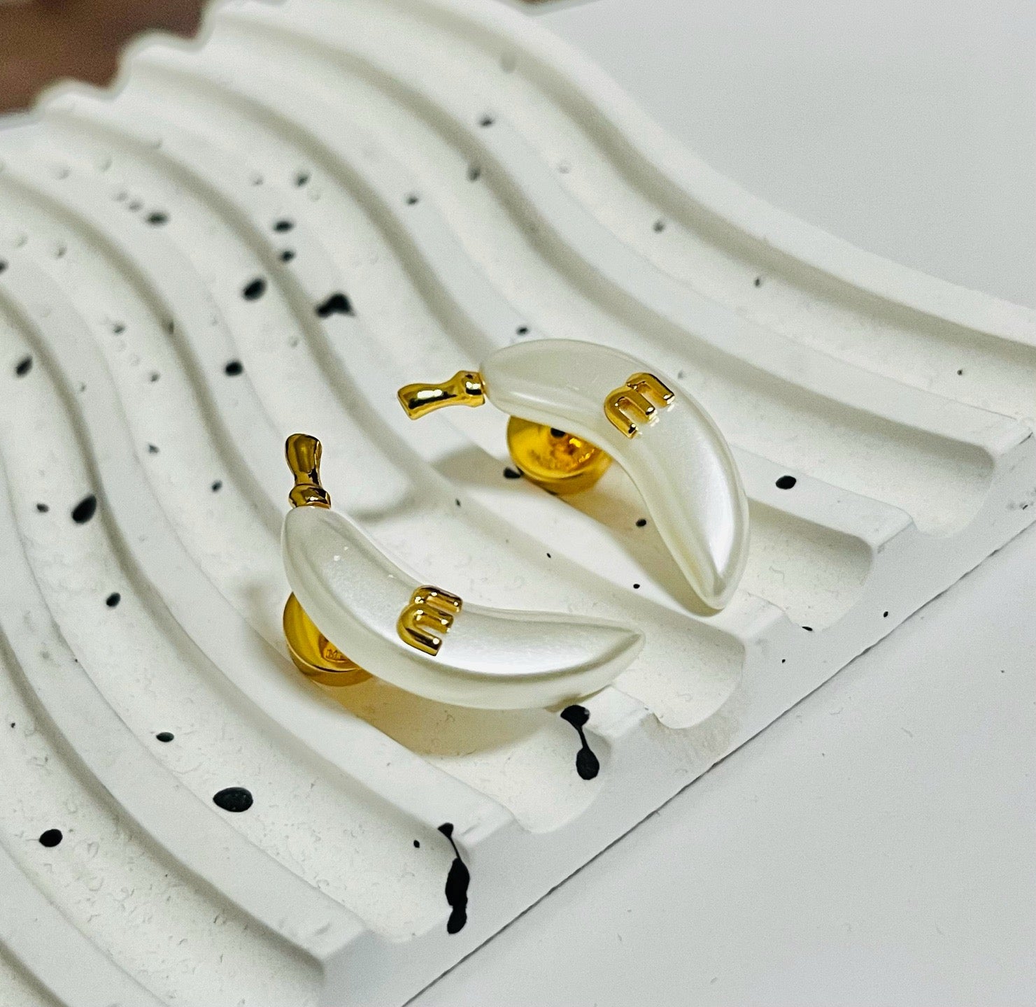 Vintage Authentic Gold-Tone Turn-Lock Earrings