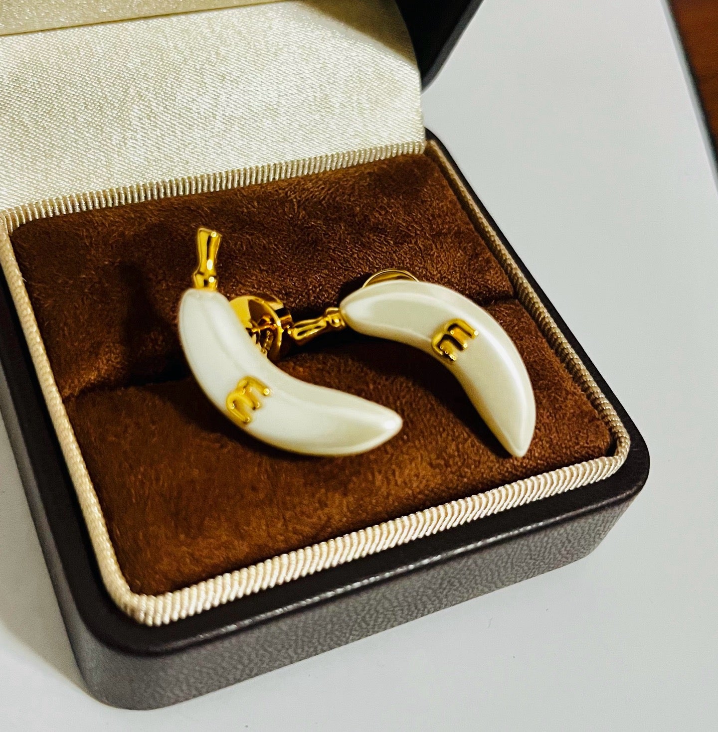 Vintage Authentic Gold-Tone Turn-Lock Earrings