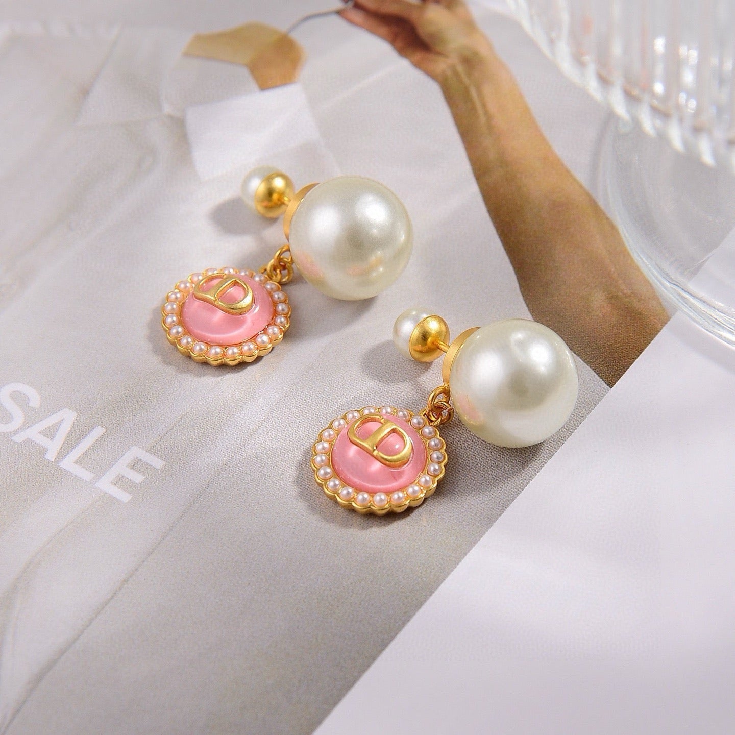 Vintage Authentic Gold-Tone Turn-Lock Earrings