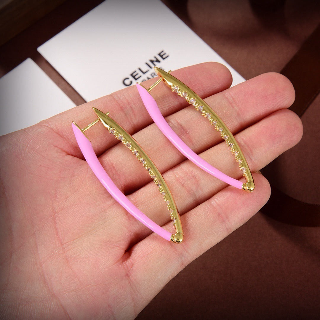 Vintage Authentic Gold-Tone Turn-Lock Earrings