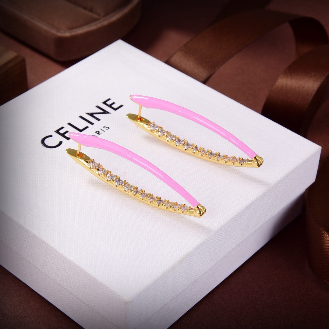 Vintage Authentic Gold-Tone Turn-Lock Earrings