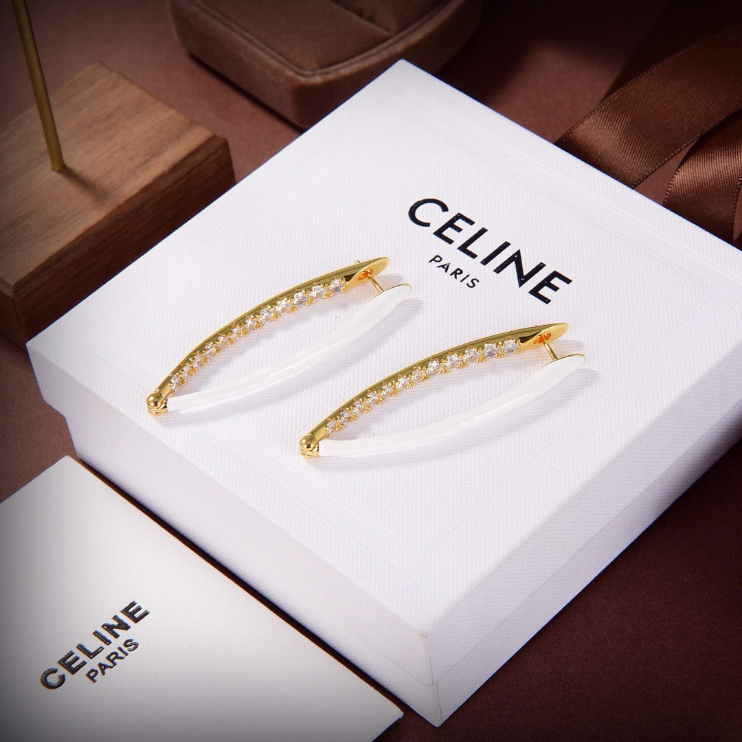 Vintage Authentic Gold-Tone Turn-Lock Earrings