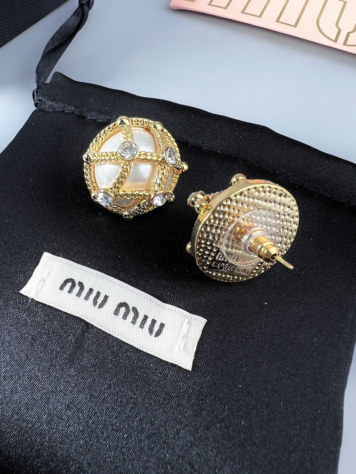 Vintage Authentic Gold-Tone Turn-Lock Earrings