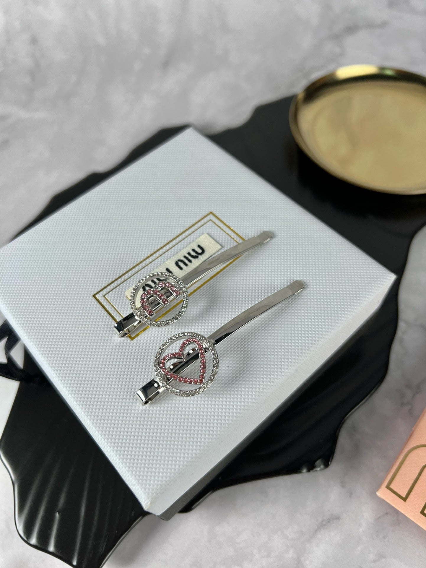Vintage Authentic Gold-Tone Turn-Lock Hairpin