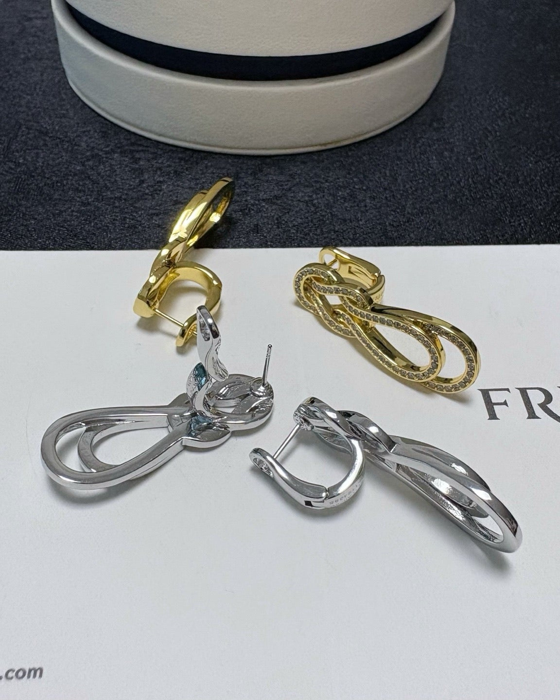 Vintage Authentic Gold-Tone Turn-Lock Earrings