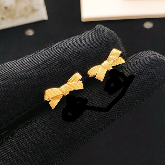 Vintage Authentic Gold-Tone Turn-Lock Earrings