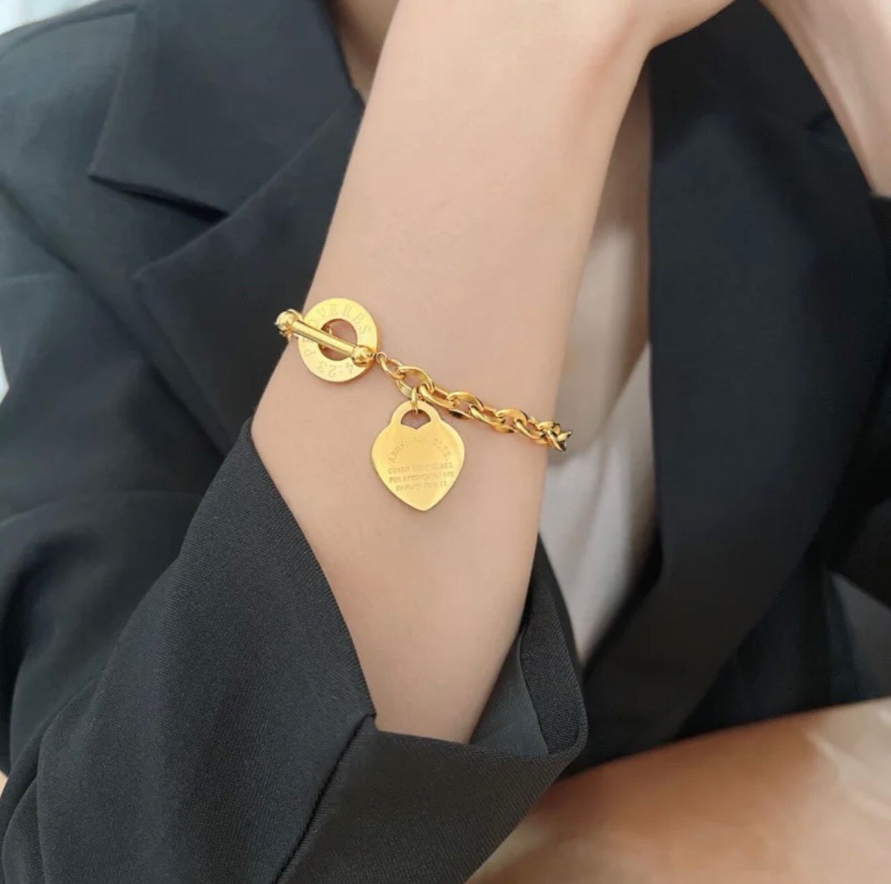 Vintage Authentic Gold-Tone Turn-Lock Bracelet