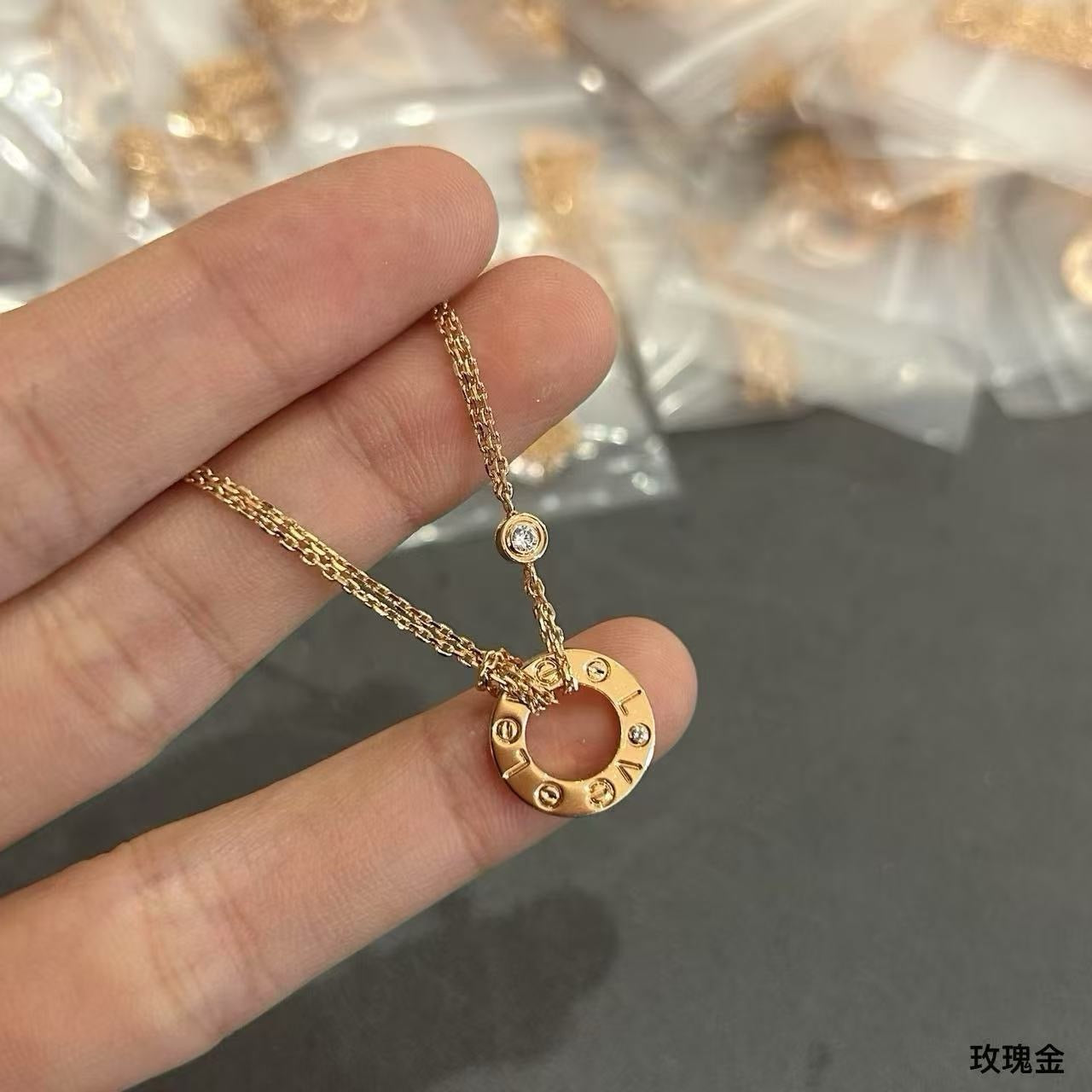 Vintage Authentic Gold-Tone Turn-Lock Necklace