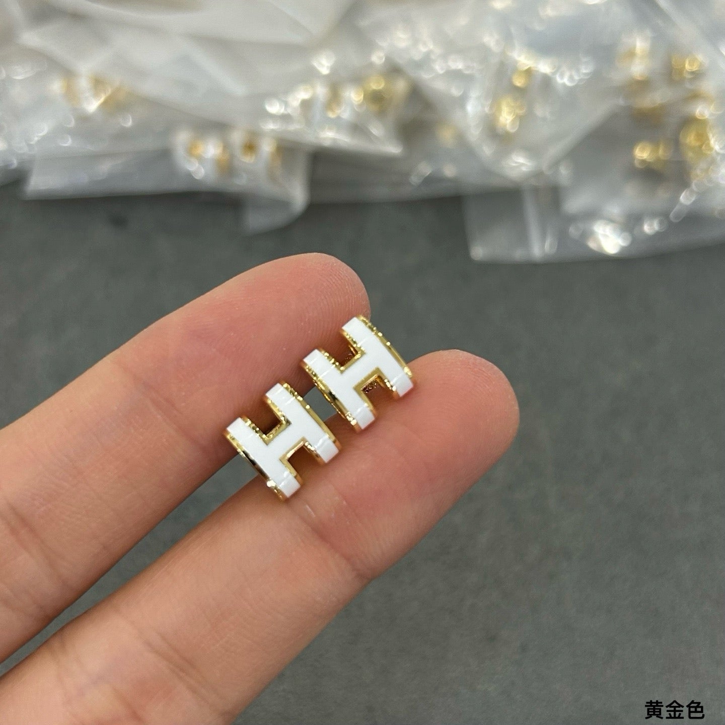 Vintage Authentic Gold-Tone Turn-Lock Earrings