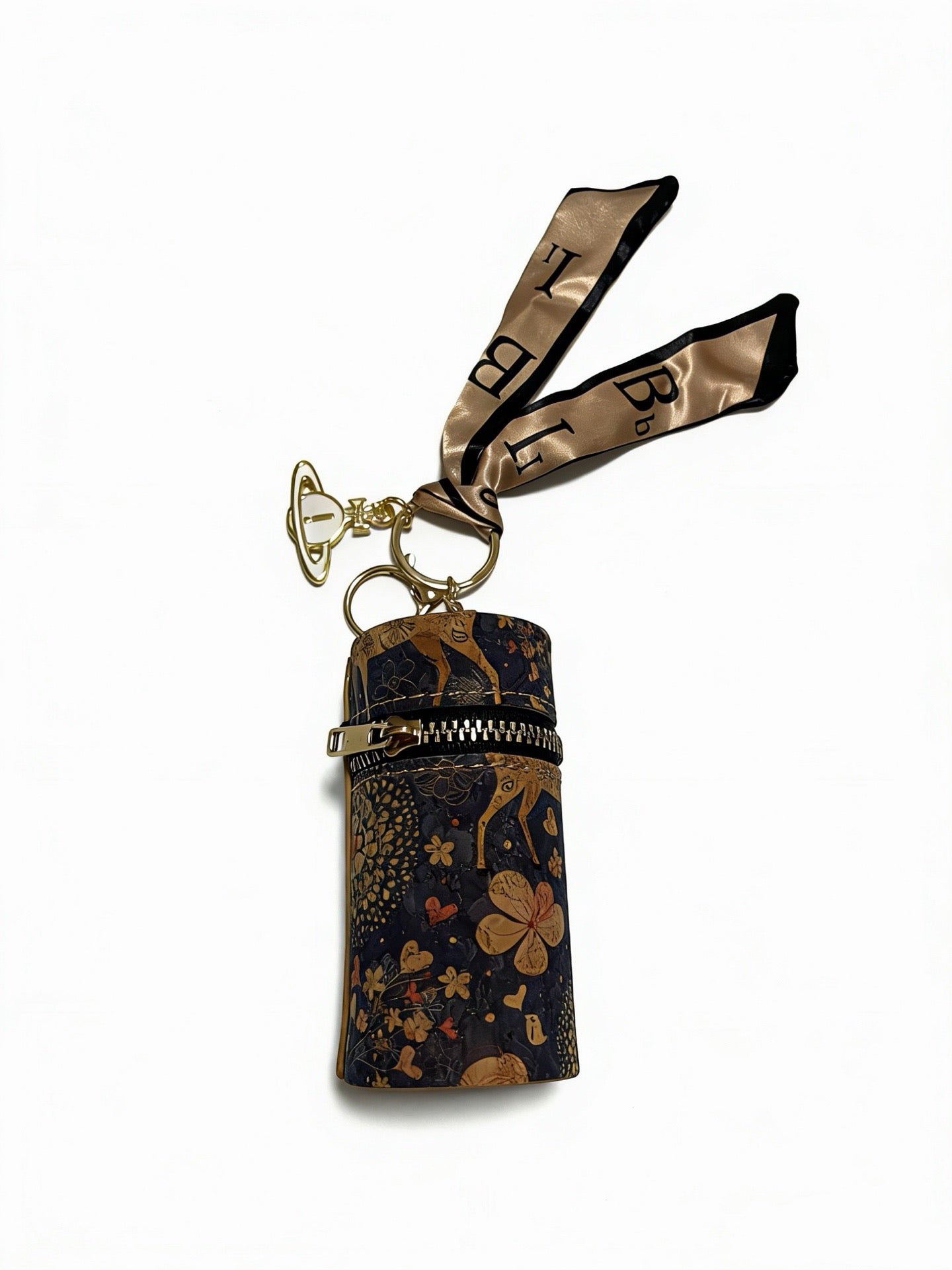 Vintage Authentic Gold-Tone Turn-Lock Key ring