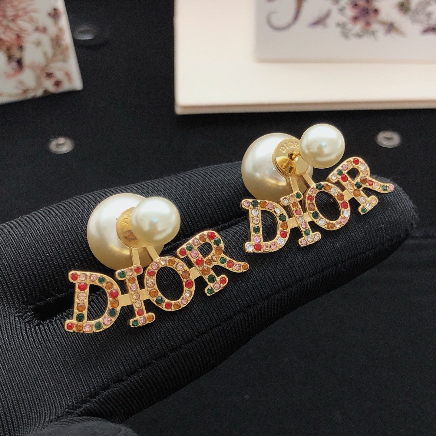 Vintage Authentic Gold-Tone Turn-Lock Earrings