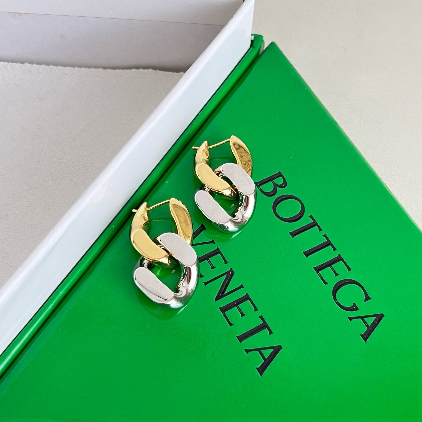 Vintage Authentic Gold-Tone Turn-Lock Earrings