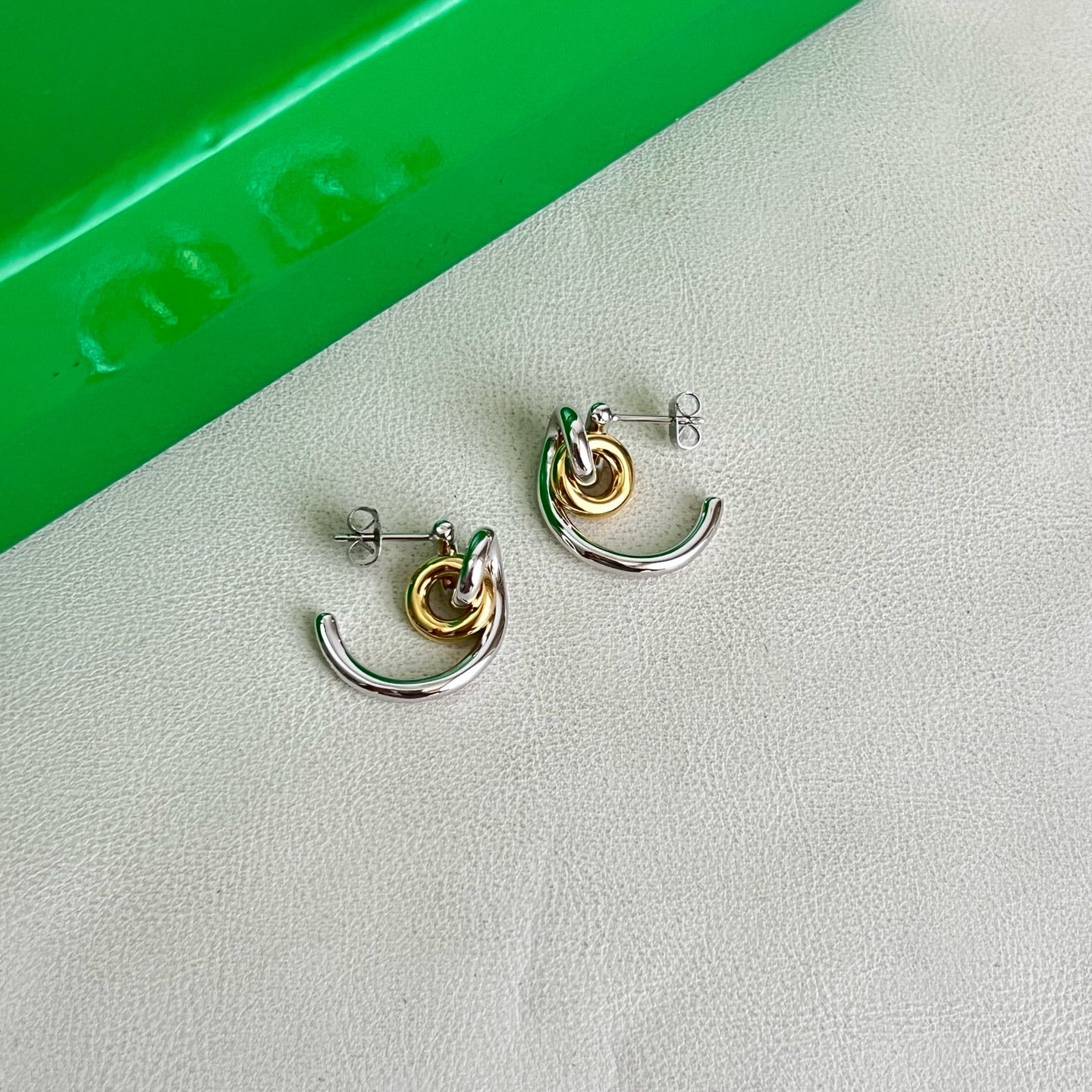 Vintage Authentic Gold-Tone Turn-Lock Earrings