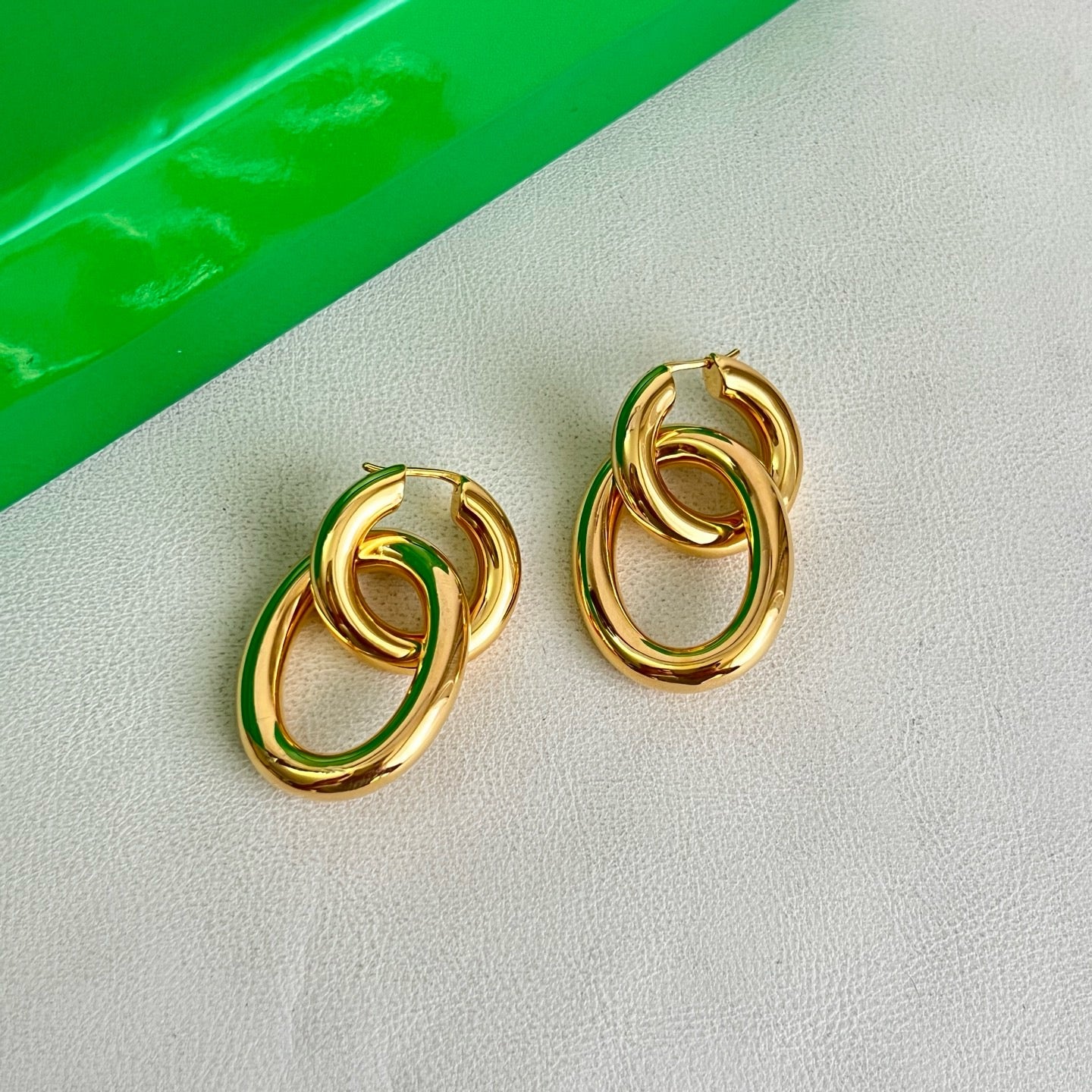 Vintage Authentic Gold-Tone Turn-Lock Earrings