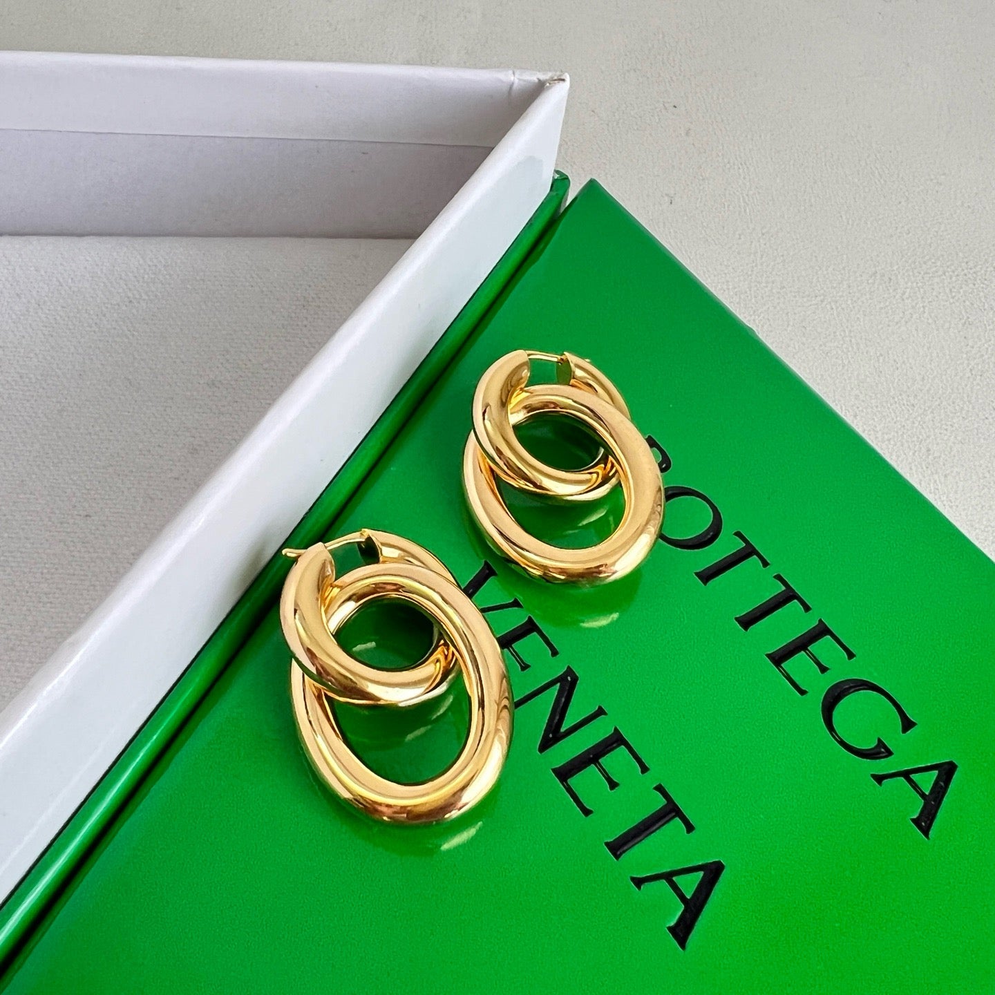 Vintage Authentic Gold-Tone Turn-Lock Earrings